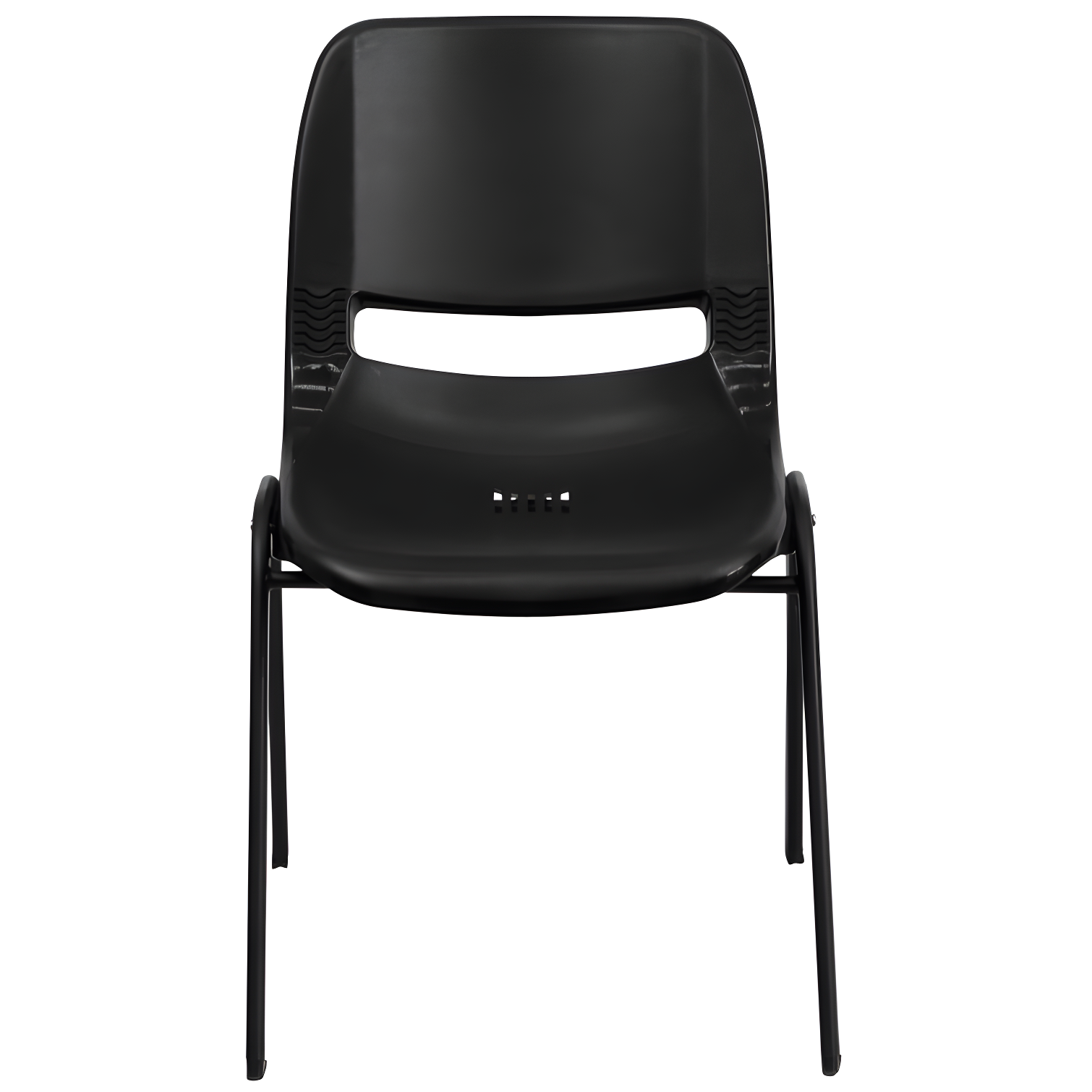 Black Metal Ergonomic Stackable Chair