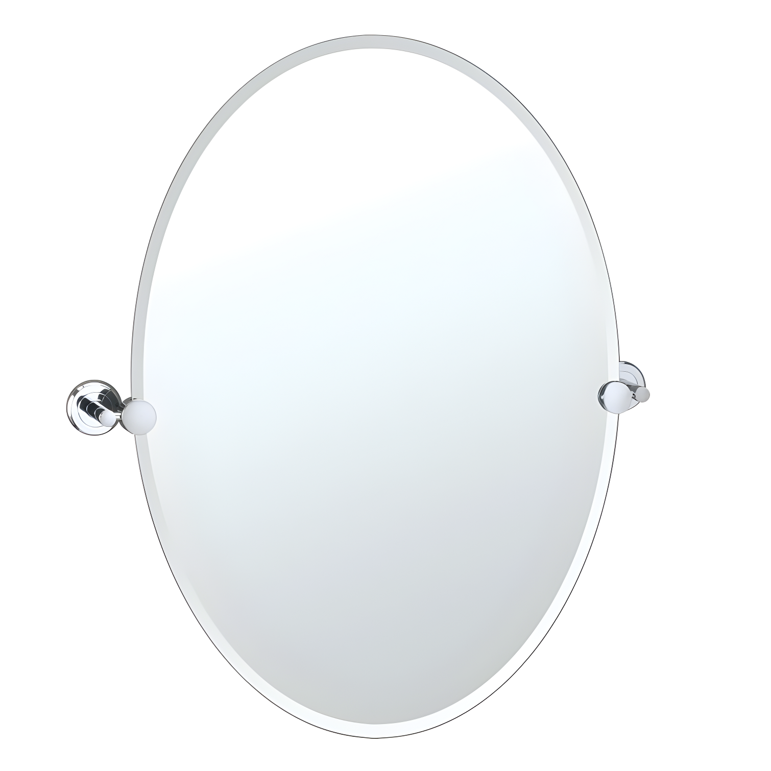 Polished Chrome Oval Frameless Bathroom Vanity Mirror