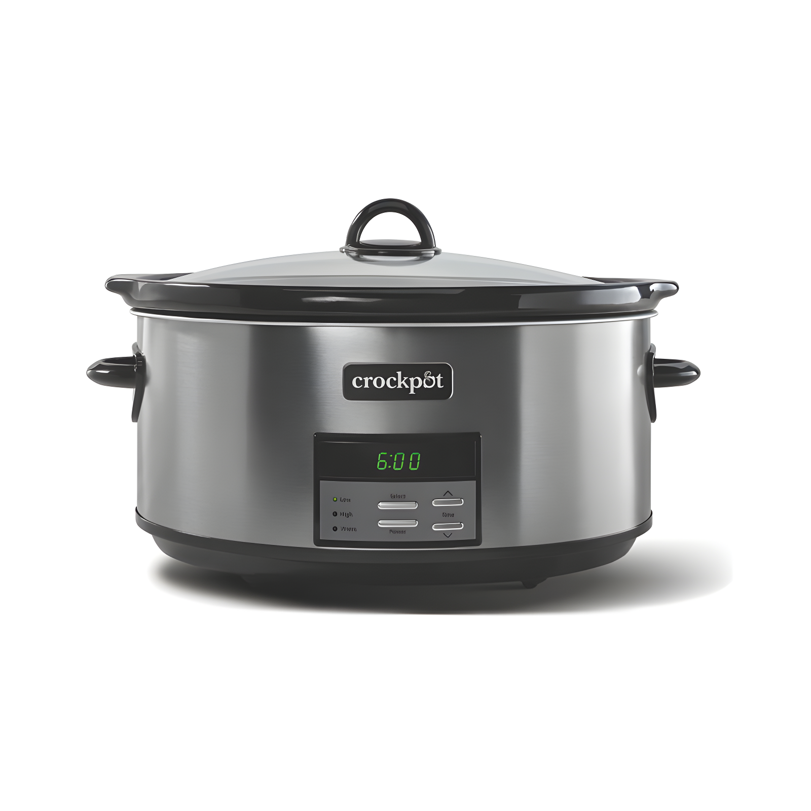 Black Stainless 8-Quart Digital Slow Cooker with Timer