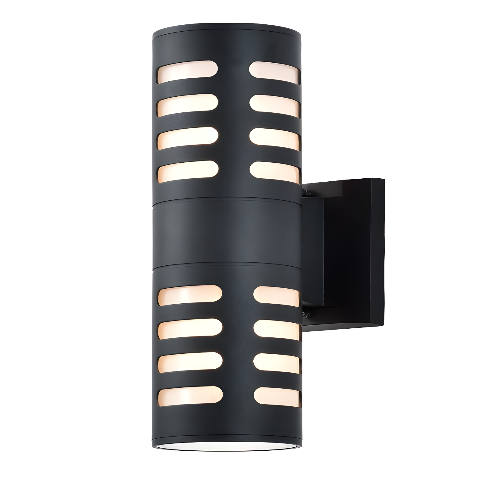 Luxe Matte Black 3-Directional Die-Cast Aluminum Outdoor Wall Sconce