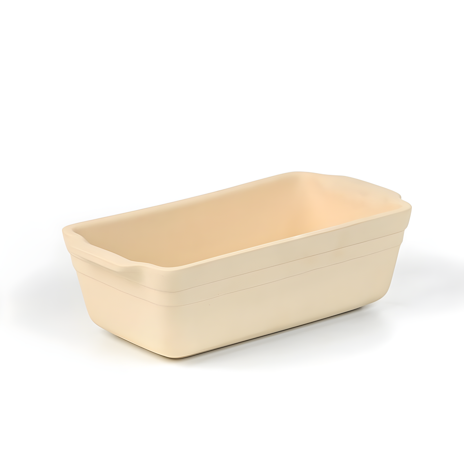 Beige Rectangular Stoneware Non-Stick Loaf Pan