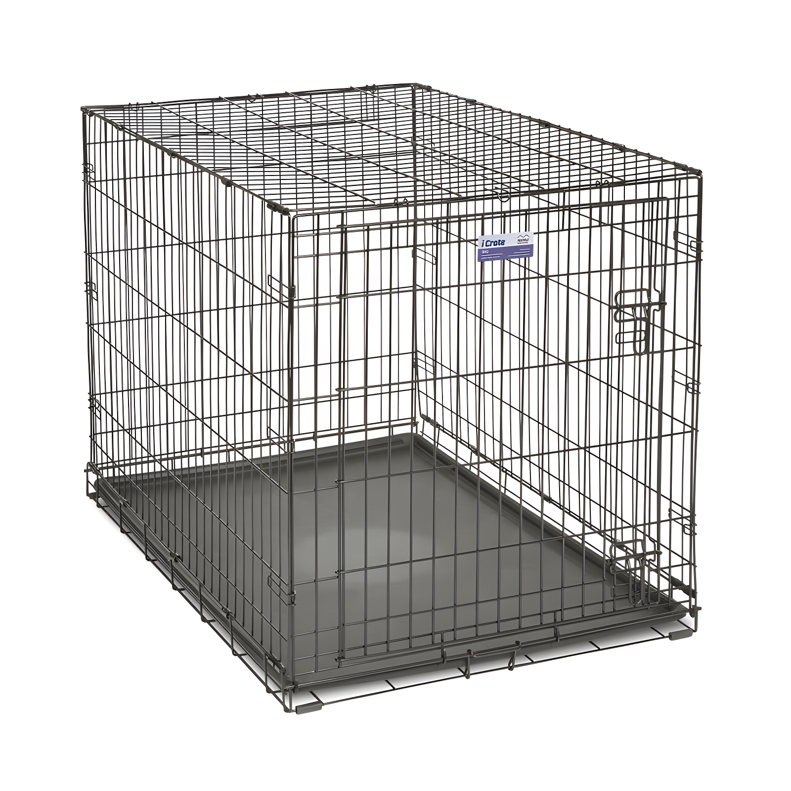 Large Black Steel Single Door Dog Crate