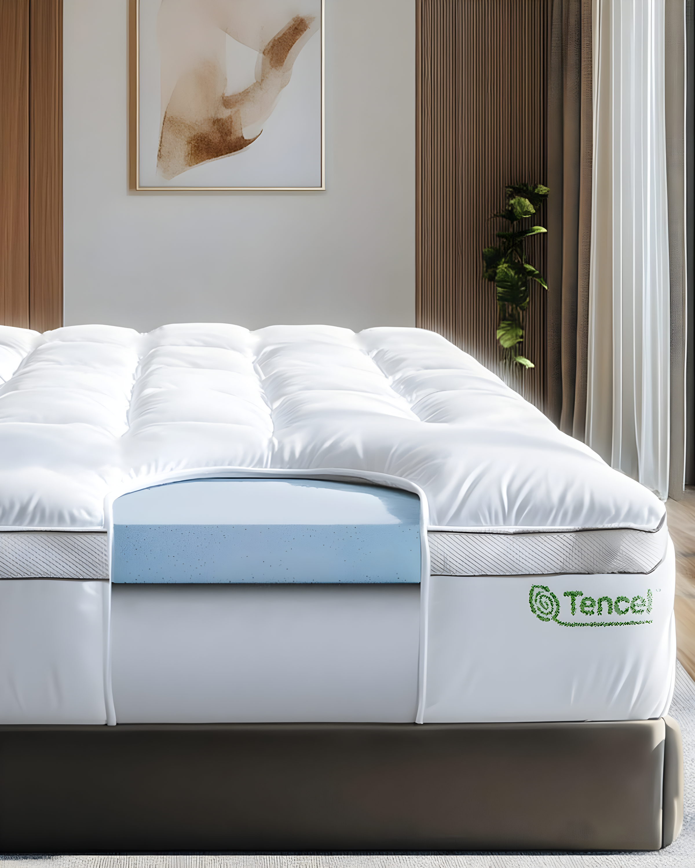 Twin 4-Inch White Gel Memory Foam Mattress Topper