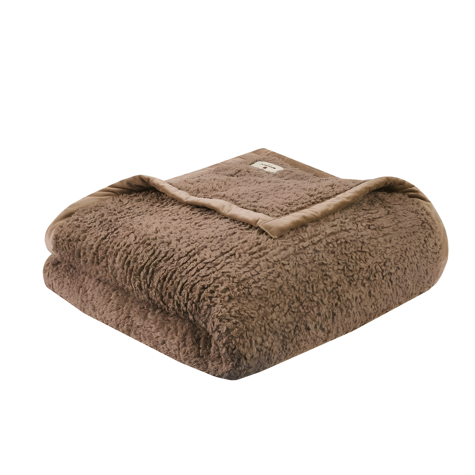 King Brown Fleece Wool Sherpa Reversible Blanket