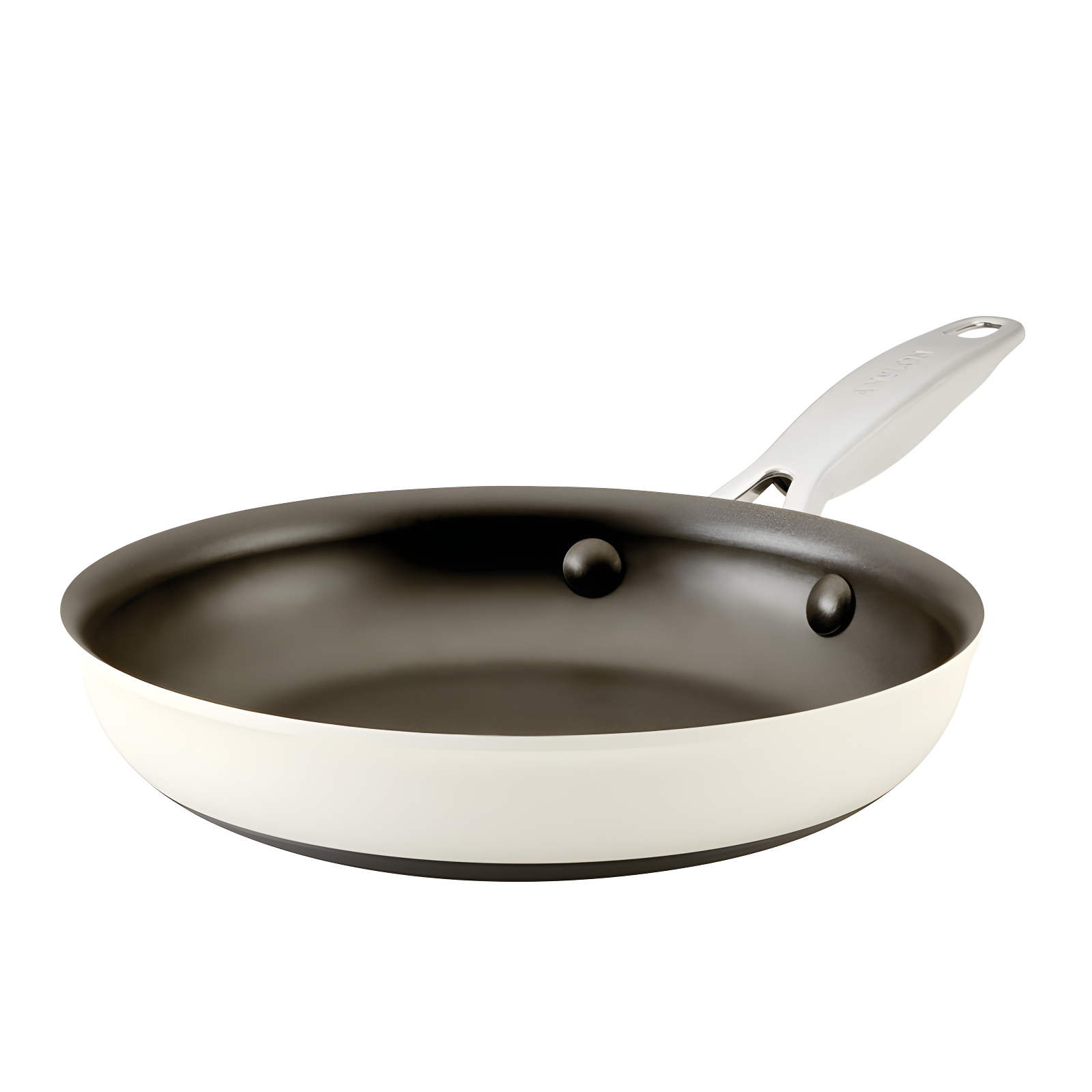 Cream 8.25-Inch Aluminum Nonstick Frying Pan with Lid