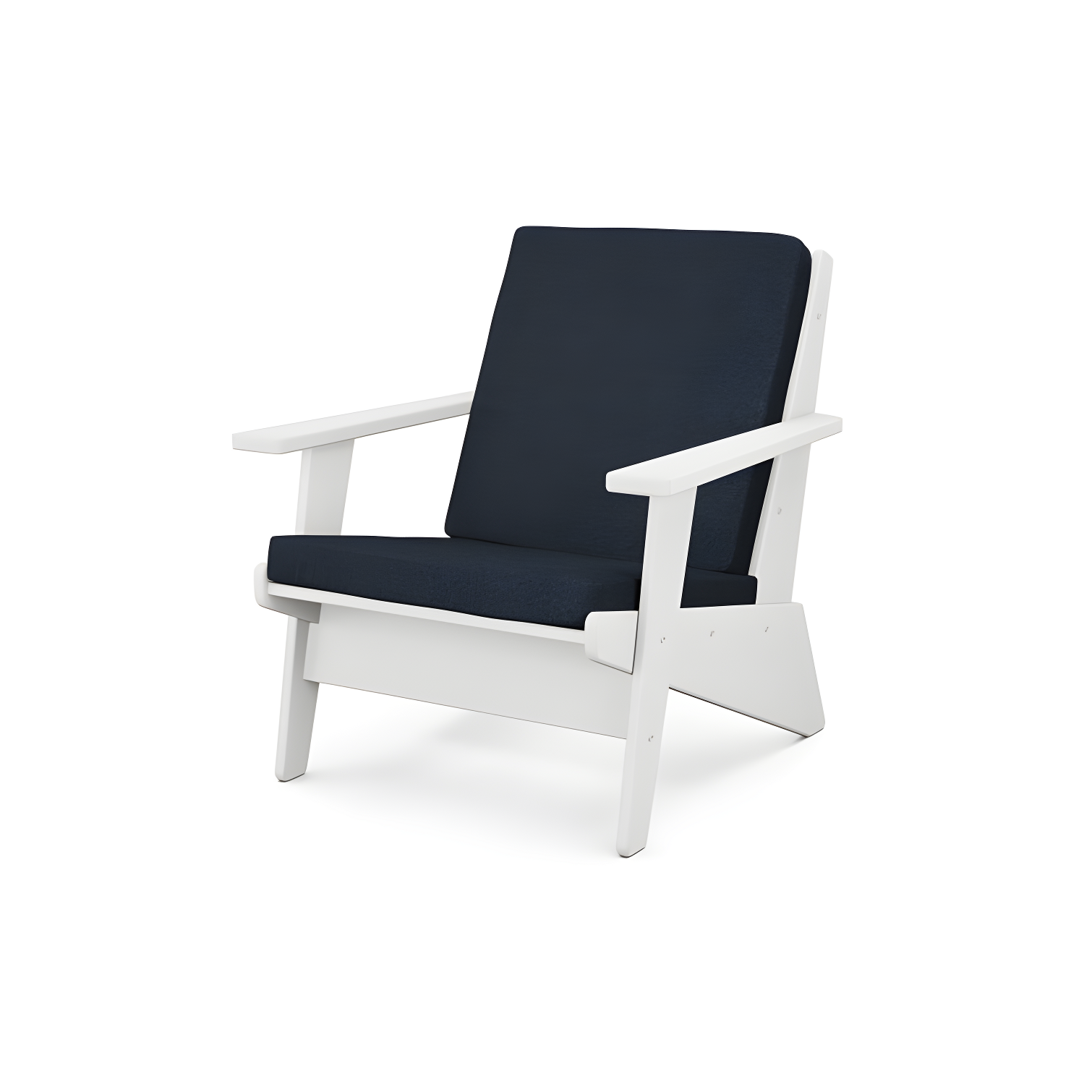 Riviera Slate Grey Modern Lounge Chair with Slim Cushions