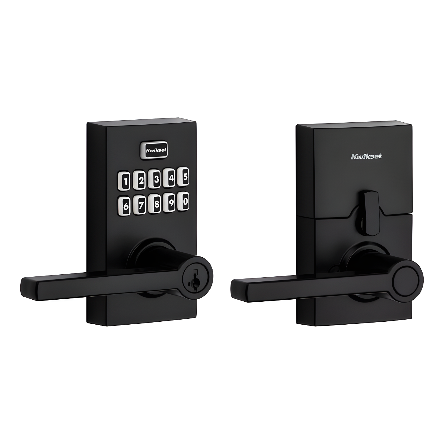 Matte Black Electronic Keypad Entry Door Lever