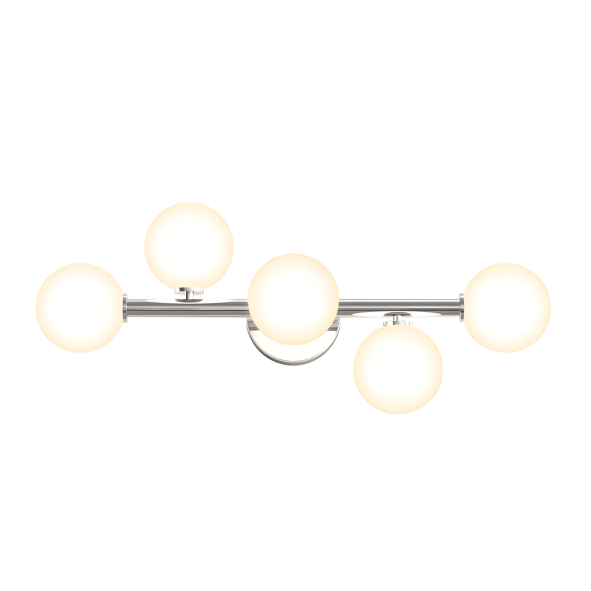 Bloom 5-Light Chrome LED Vanity Light with Frosted Glass Globes