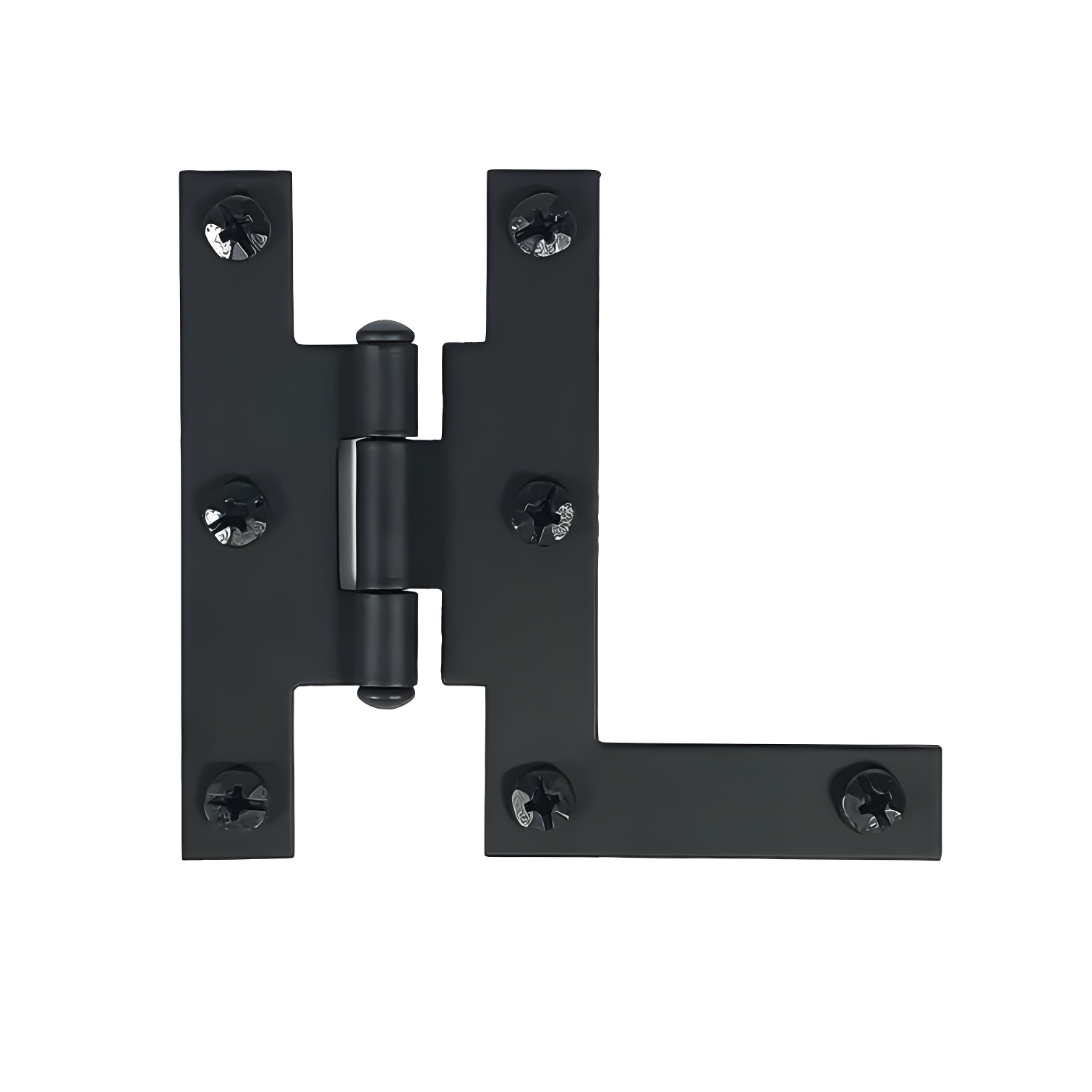 Black Iron 3" Flush H-L Cabinet Hinge Pair