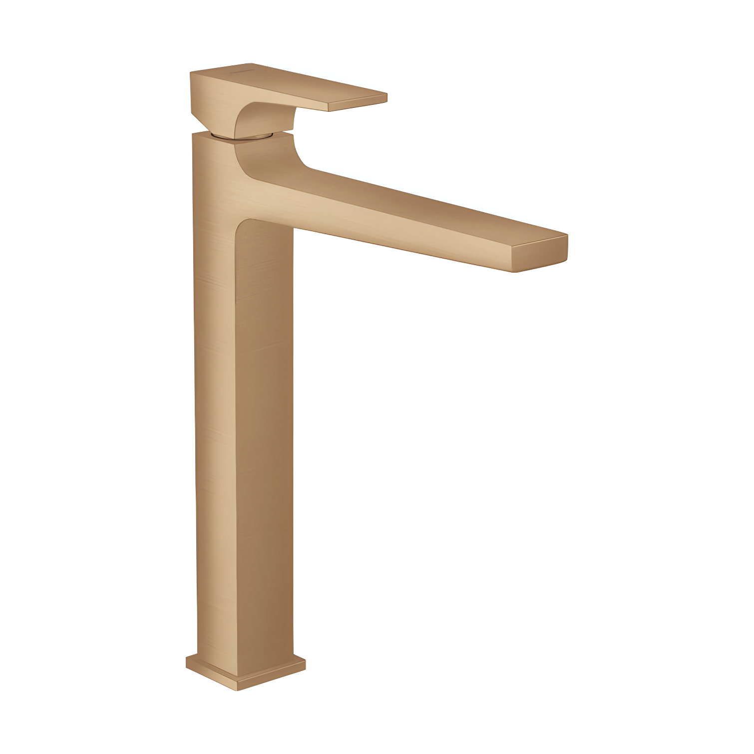 Brushed Bronze Single-Hole Vessel Faucet with Lever Handle