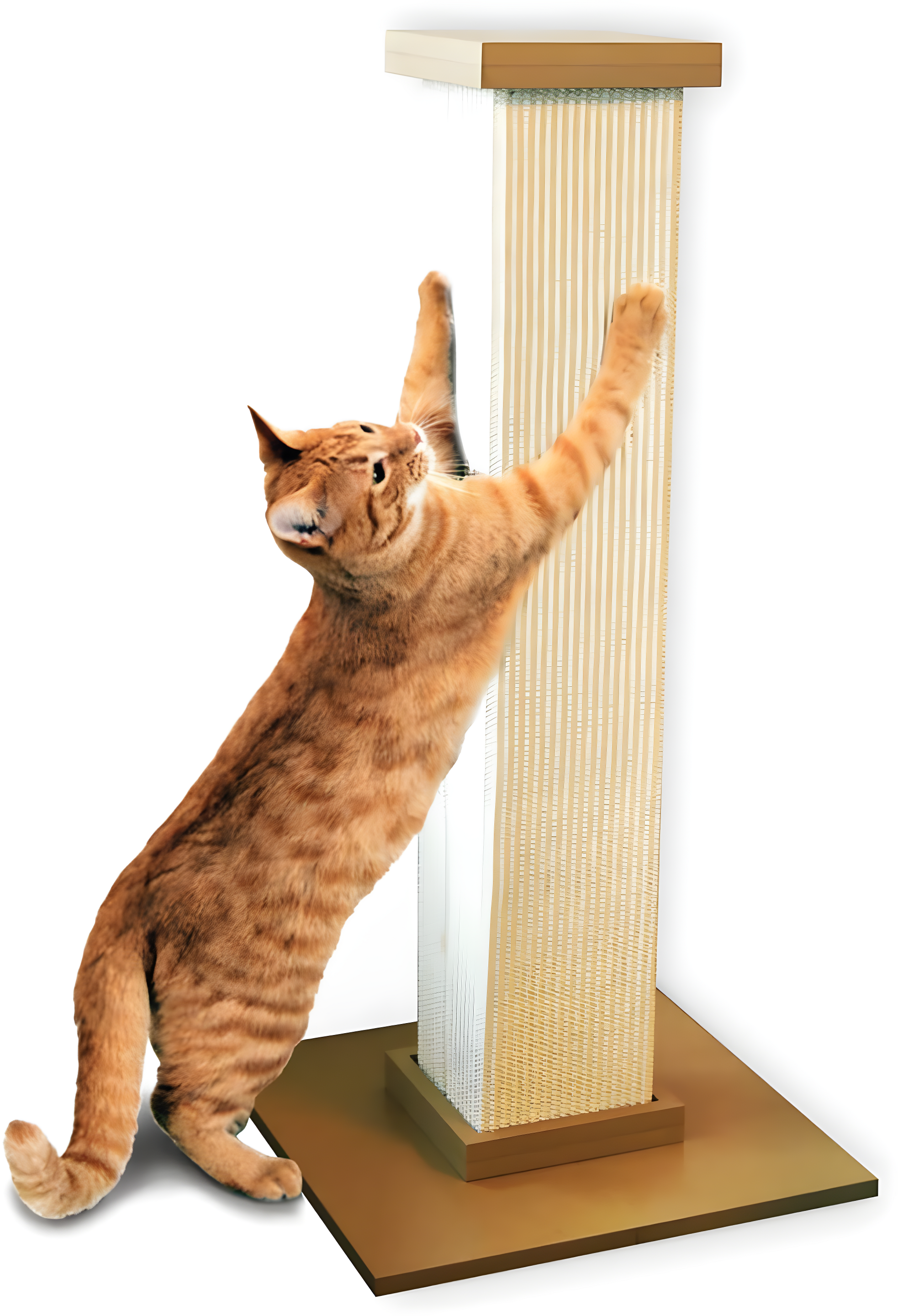 Beige 32-Inch Sisal Freestanding Cat Scratching Post