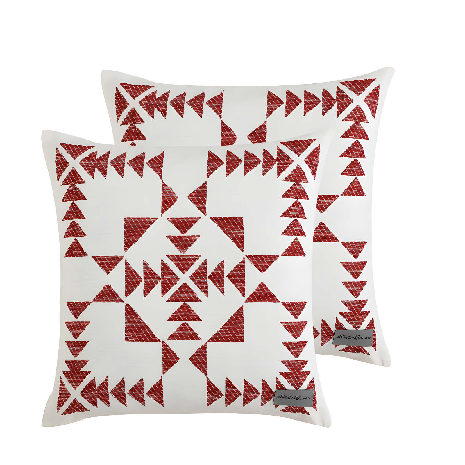 Arrowhead Red and White Cotton Canvas Pillow Cover Set