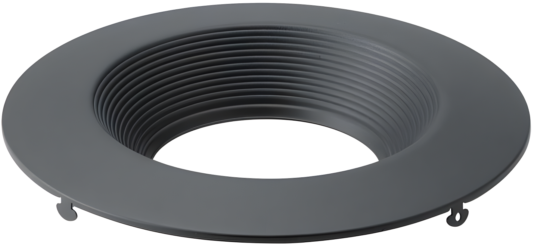 6-Inch Round Textured Black Aluminum Recessed Downlight Trim