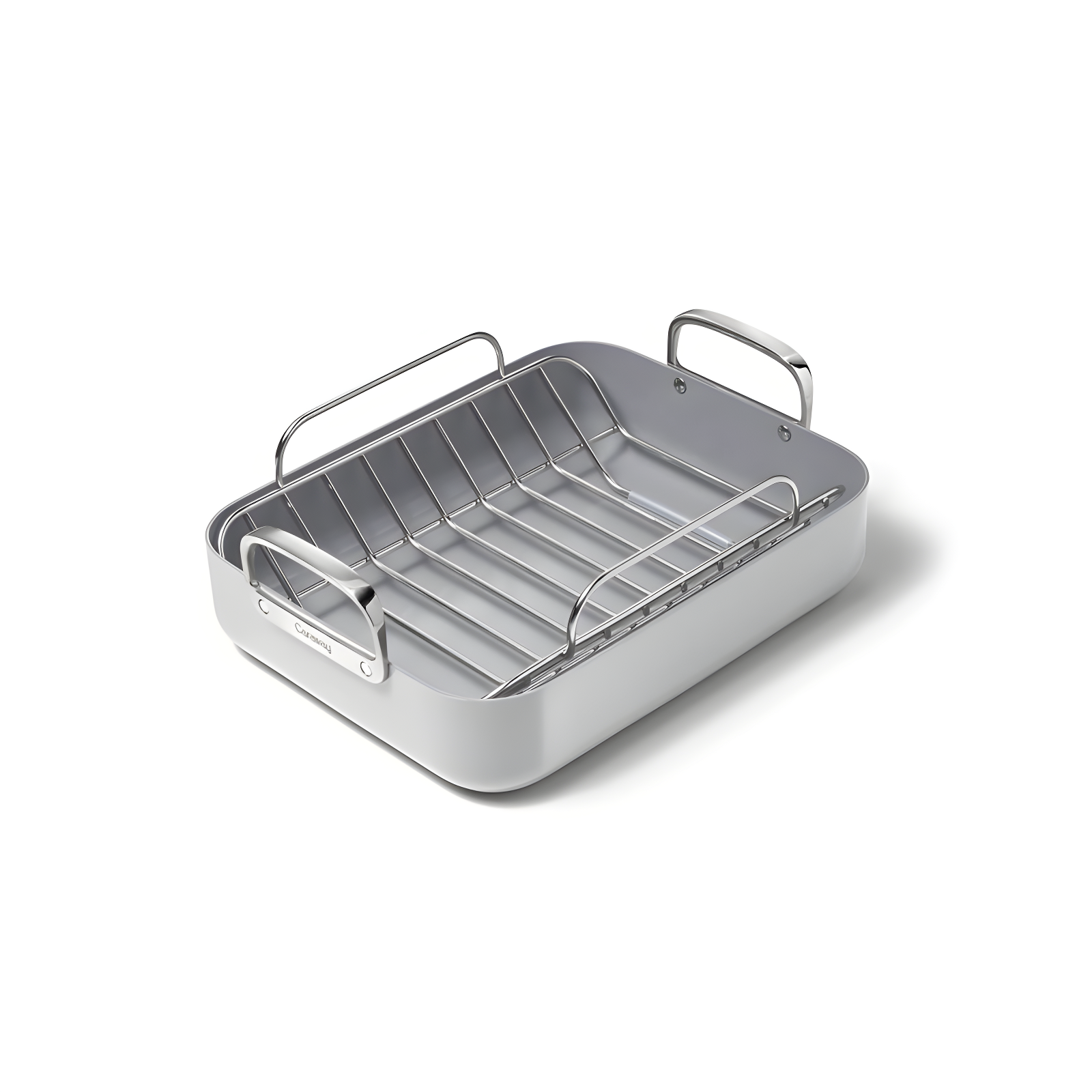 Gray Ceramic Nonstick Square Roasting Pan with Rack