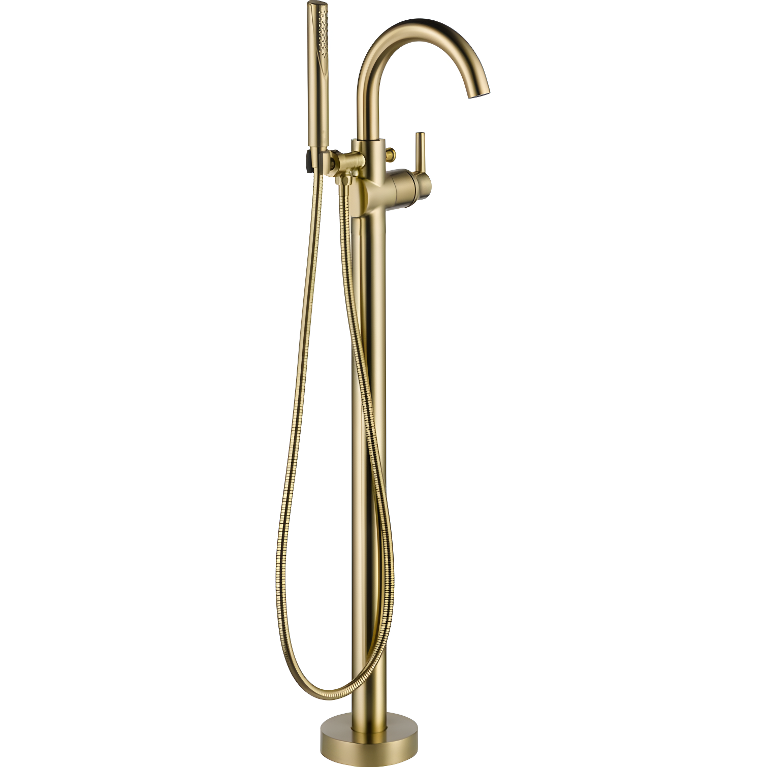 Champagne Bronze Floor Mounted Tub Filler with Handshower