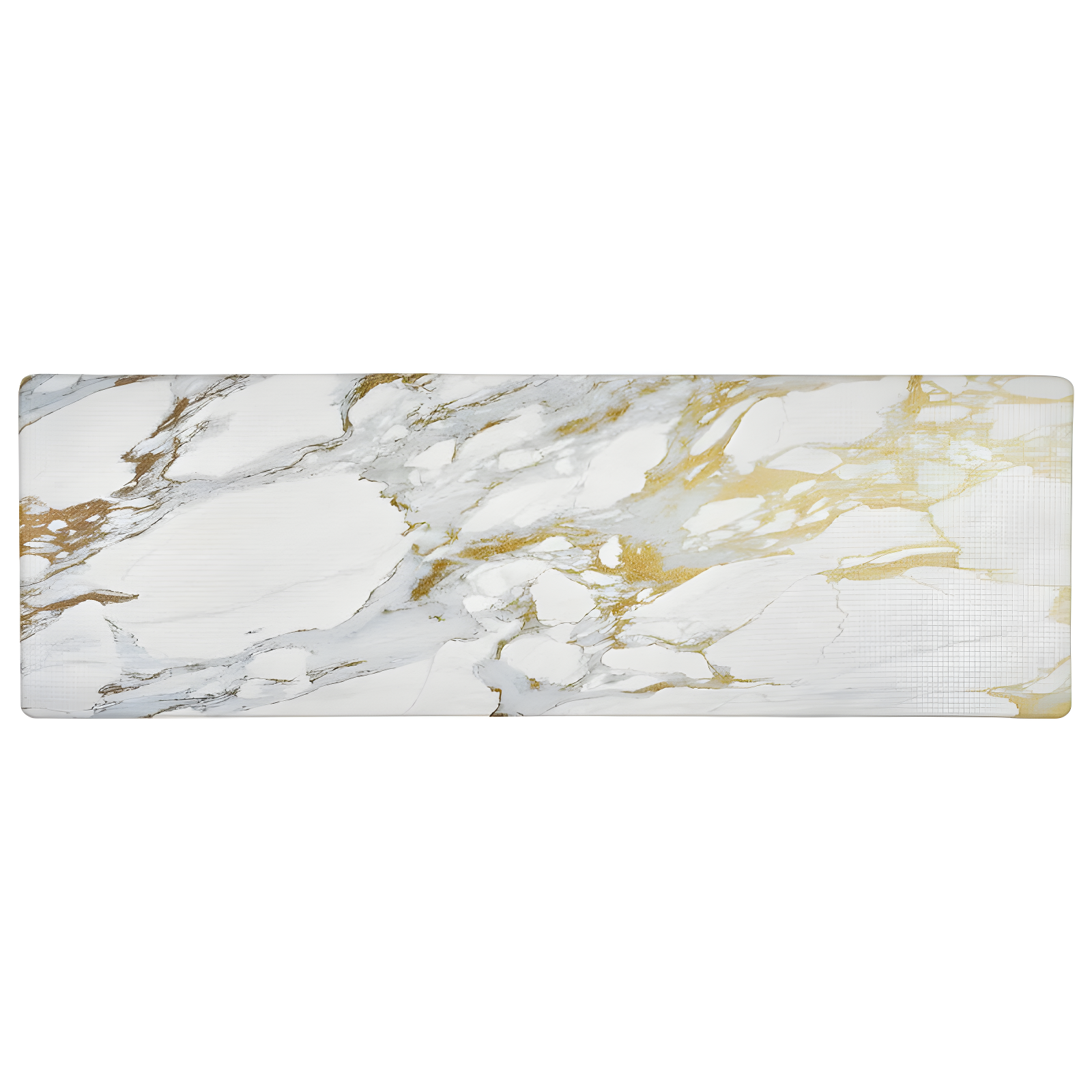 Gold and White Marble Anti-Fatigue Kitchen Mat