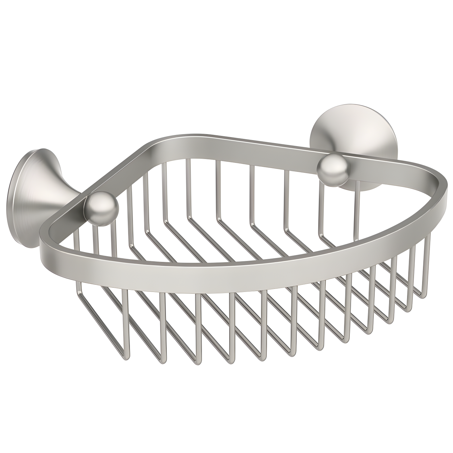 Brushed Nickel Traditional Wall Mount Shower Basket