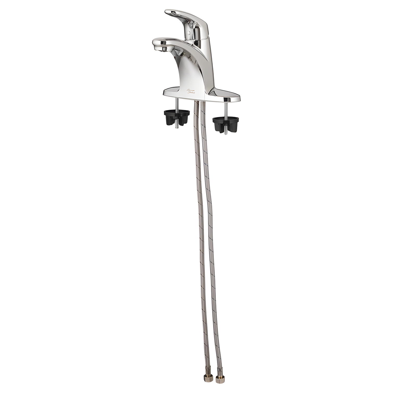 Polished Chrome Centerset Bathroom Faucet with Drain Assembly