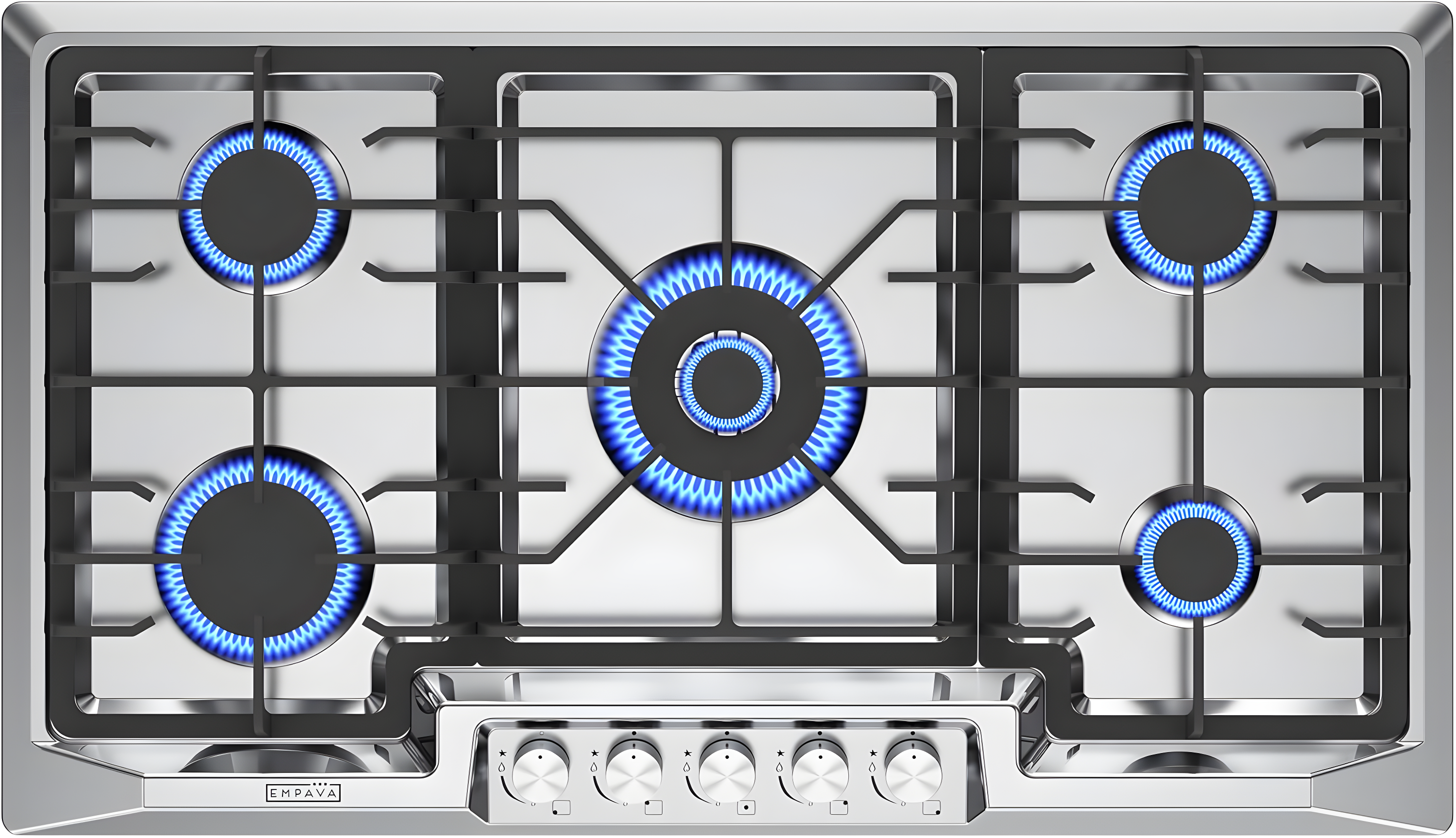 Empava 36 Inch Stainless Steel 5-Burner Gas Cooktop