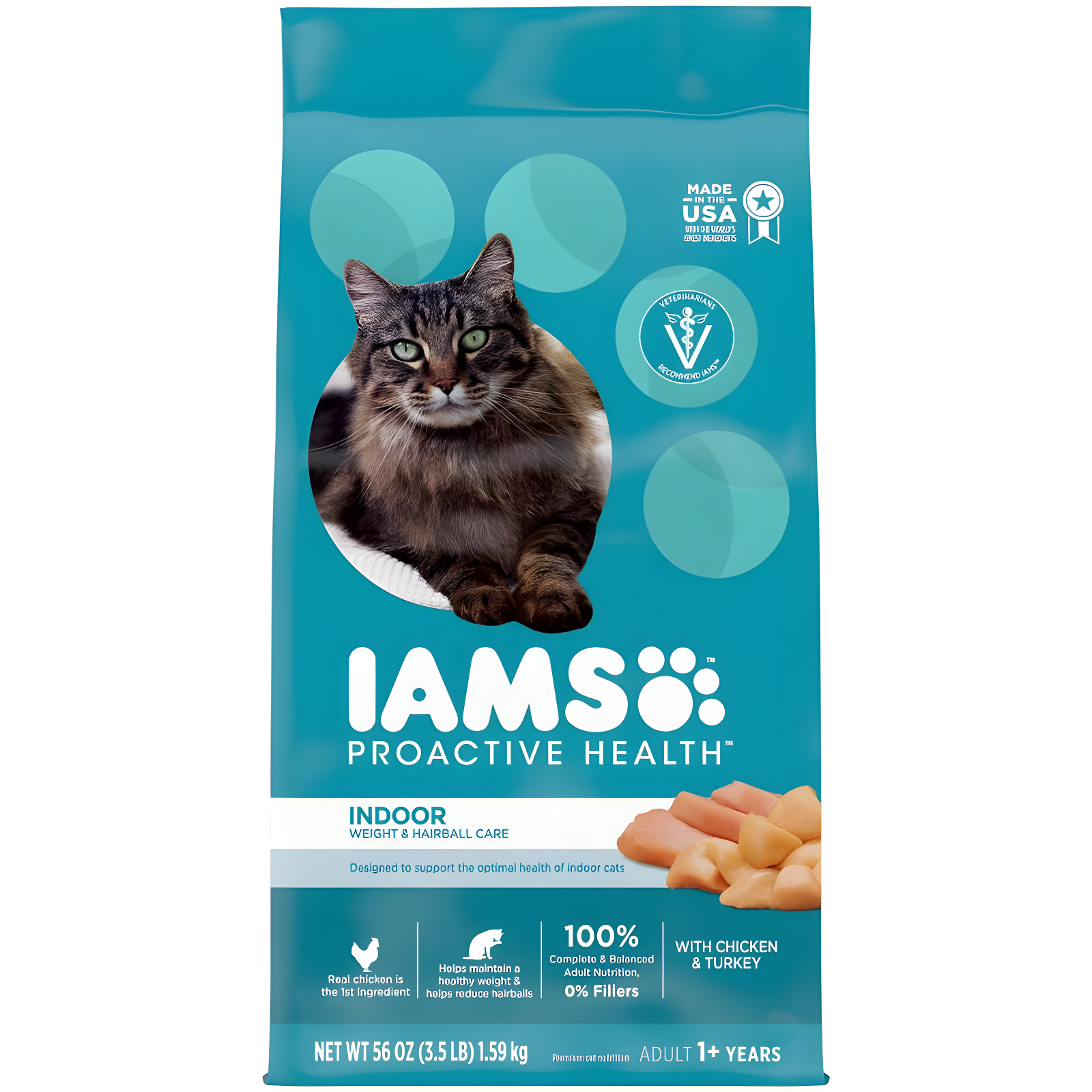 IAMS Proactive Health Indoor Weight and Hairball Care Dry Cat Food, 3.5 lb