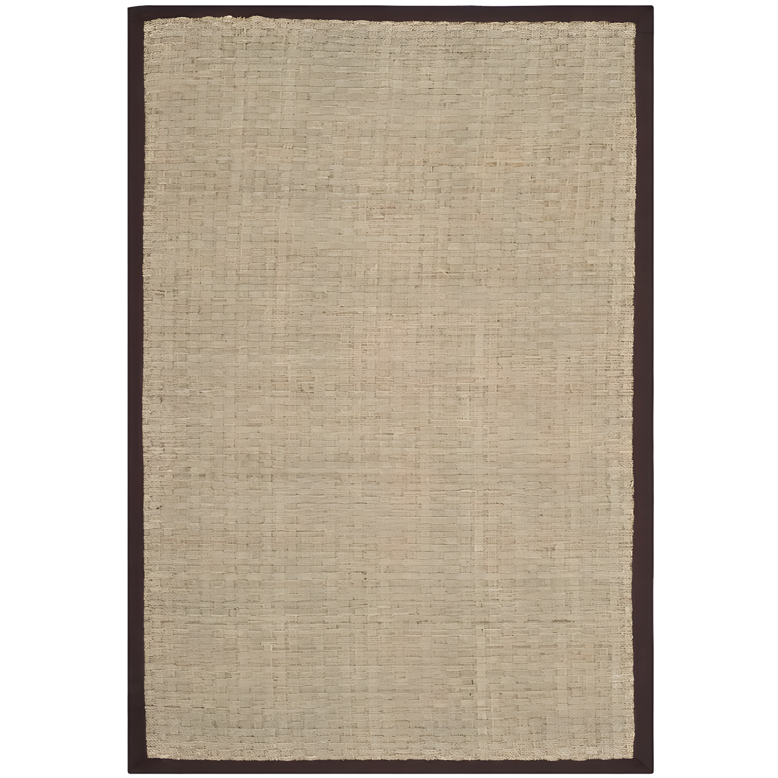 Natural Dark Brown Cotton Border Area Rug 2' x 3'