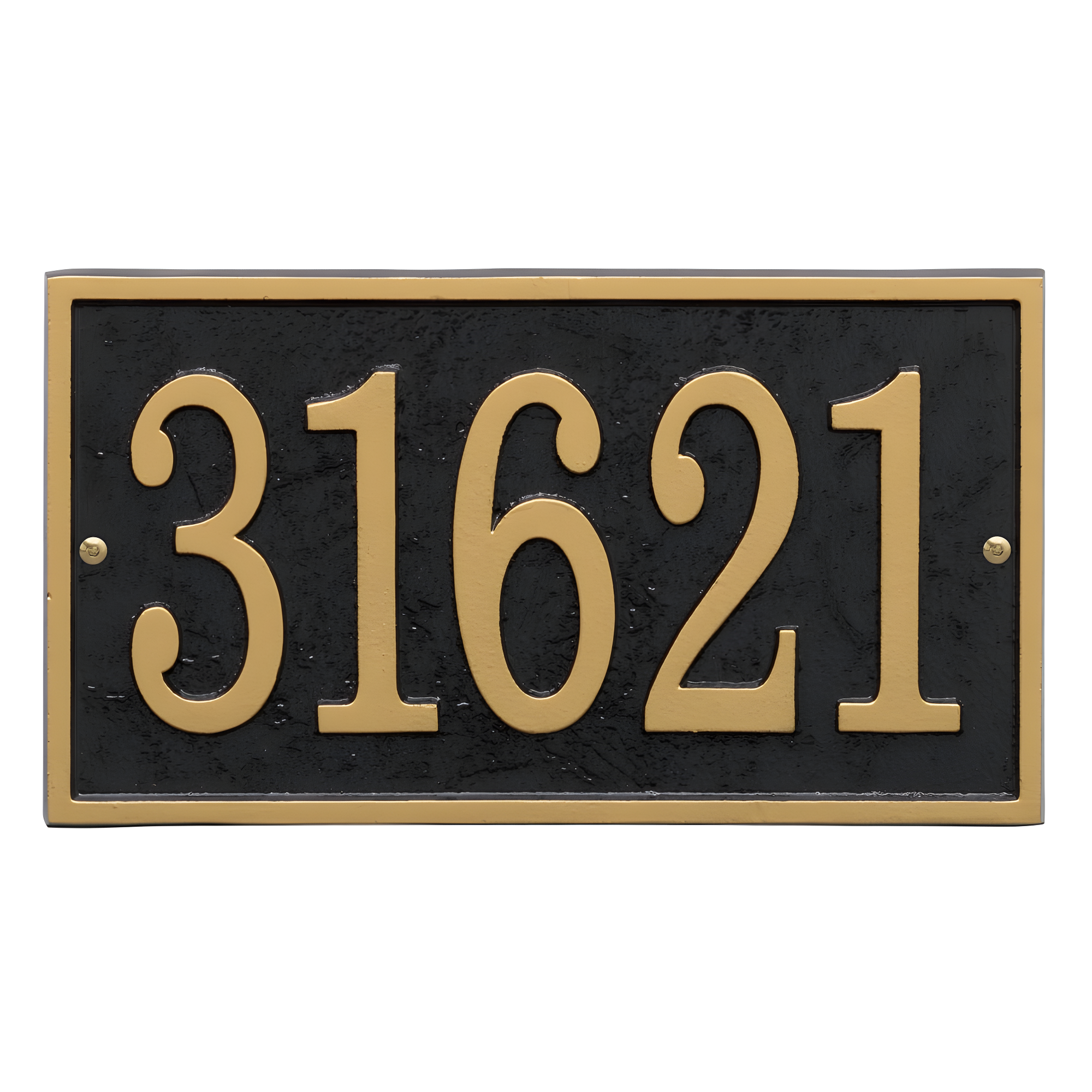 Fast Easy Black and Gold Metal House Numbers Plaque