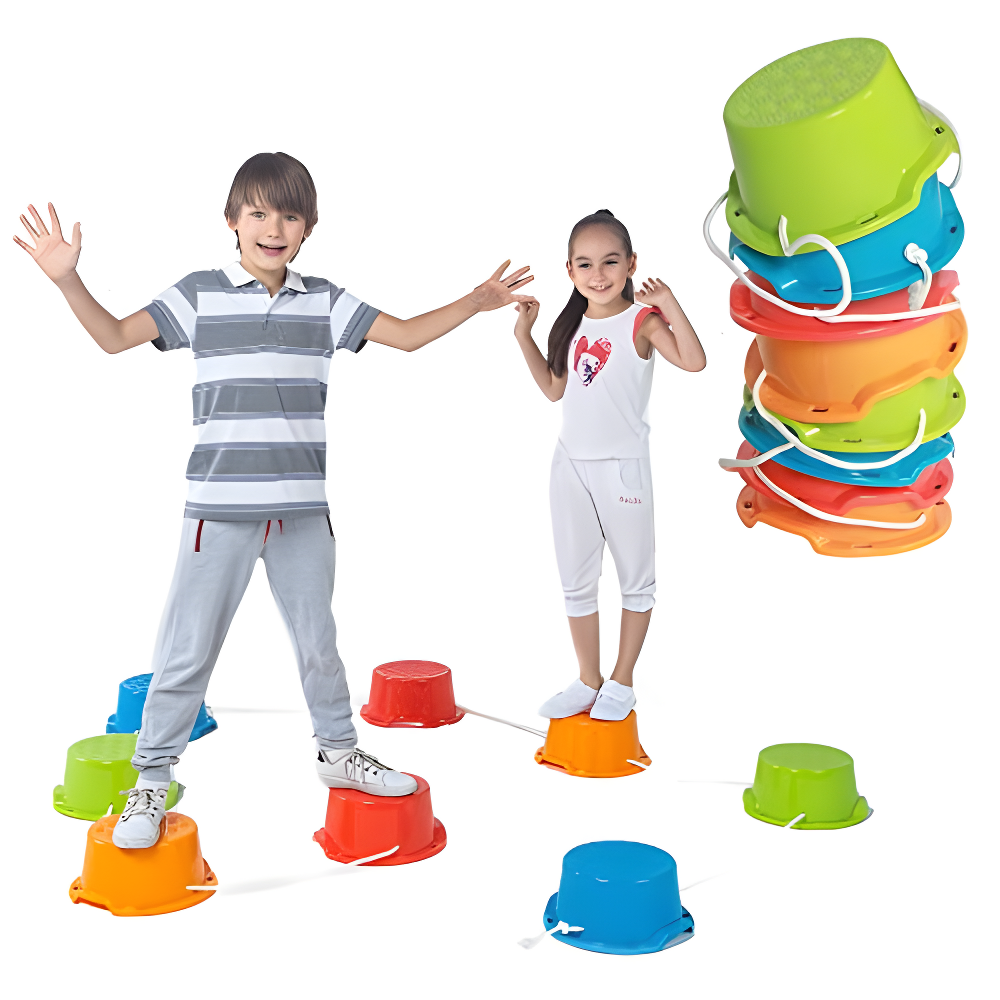 Colorful Stackable Balance Buckets for Kids