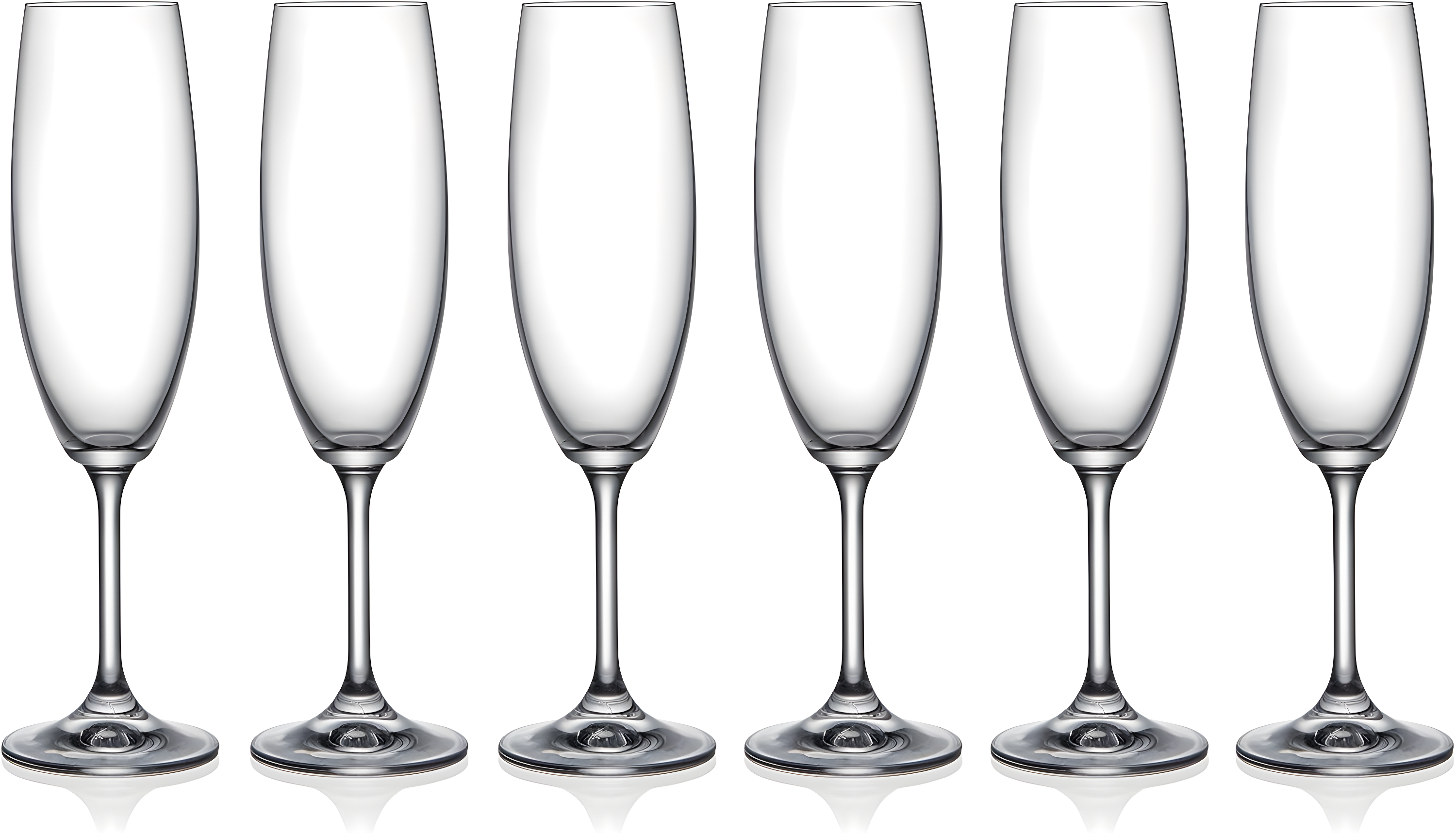 Clear Crystal Wedding Toasting Flutes Set of 6, 9 oz