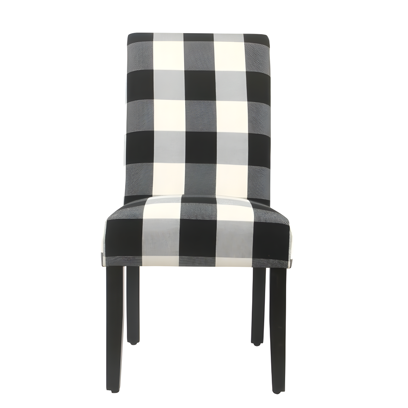 Modern Masculine Black Plaid Parsons Side Chair Set