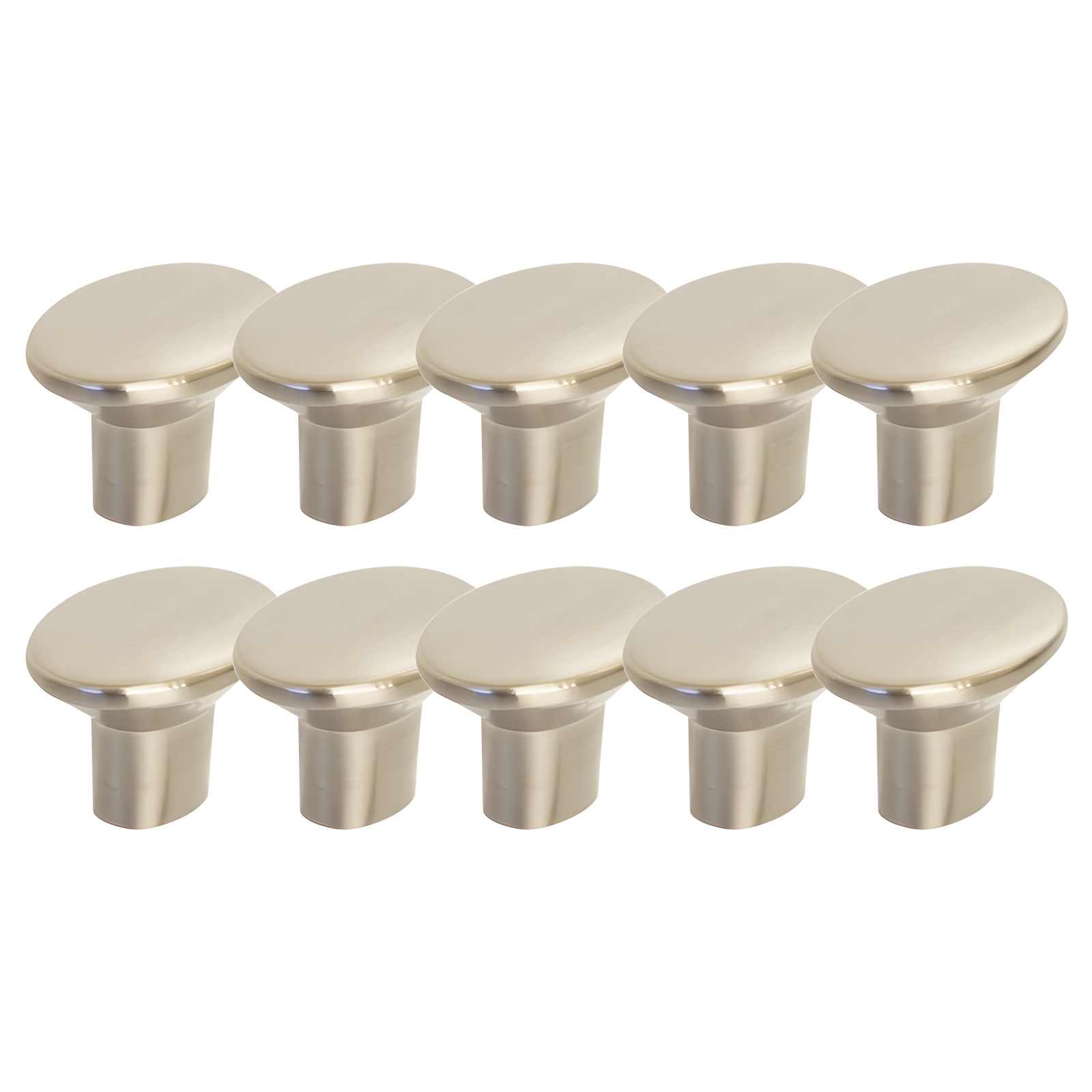 Brushed Nickel Round Cabinet Knob 10-Pack with Mounting Hardware