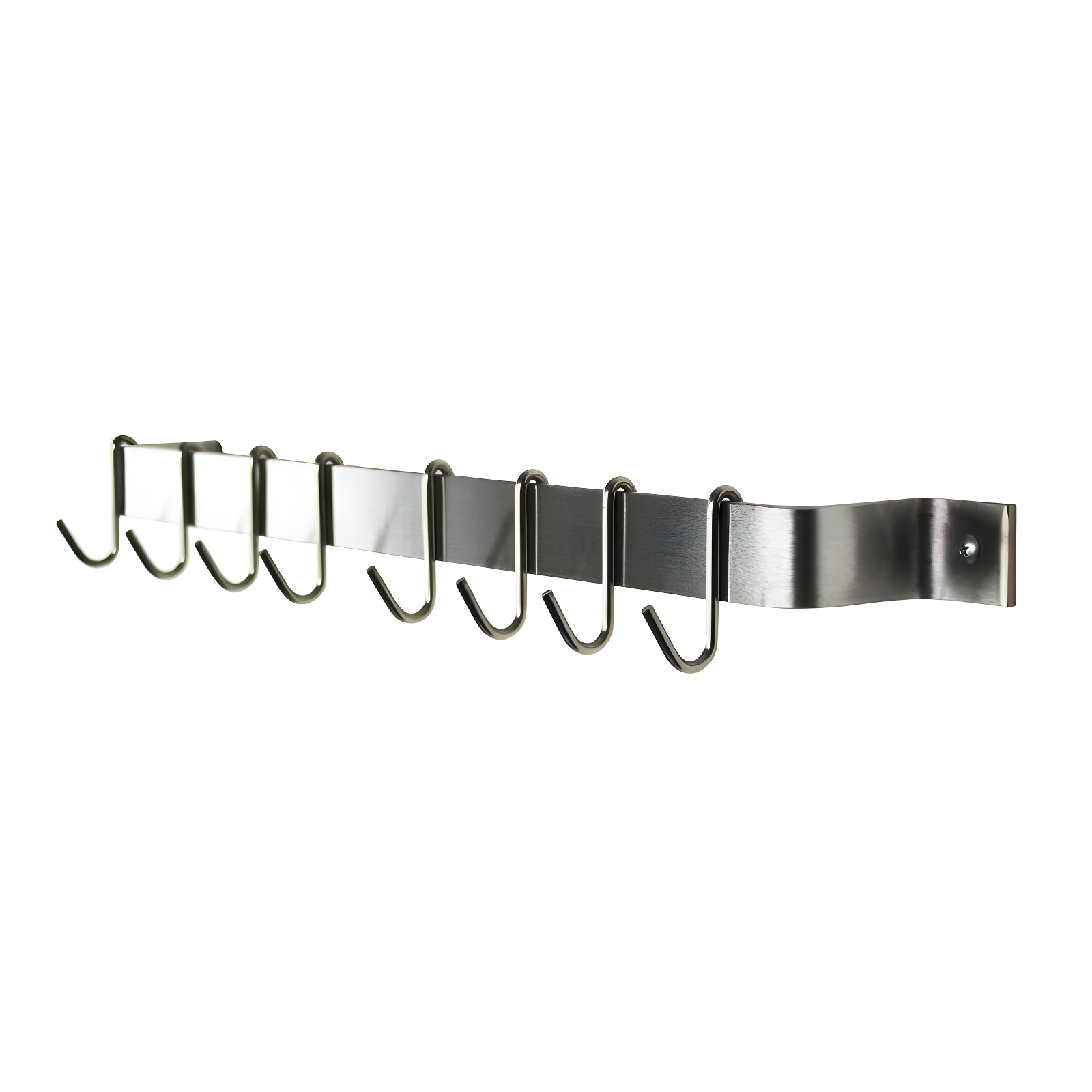 Handcrafted 30" Stainless Steel Wall Rack with 6 Hooks