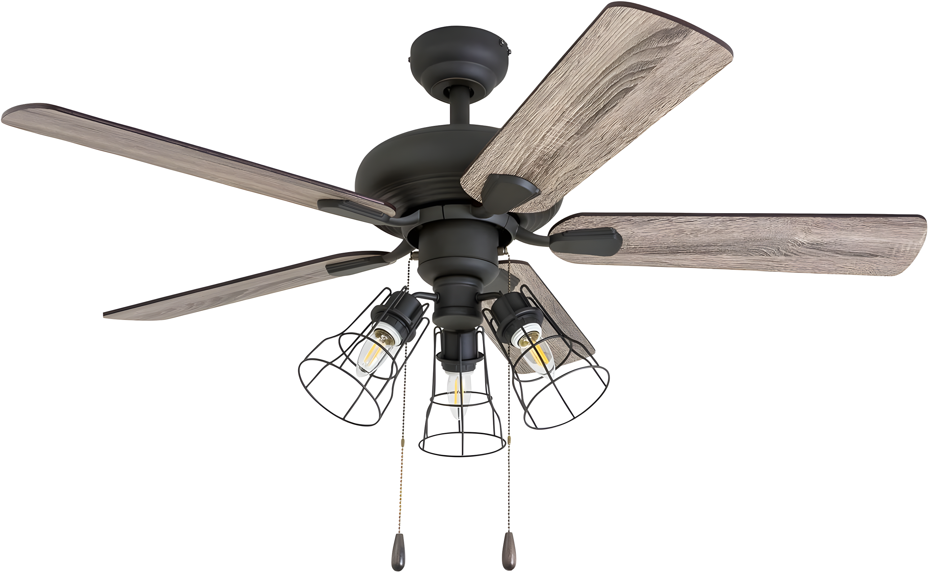 42" Aged Bronze Industrial Ceiling Fan with LED Light