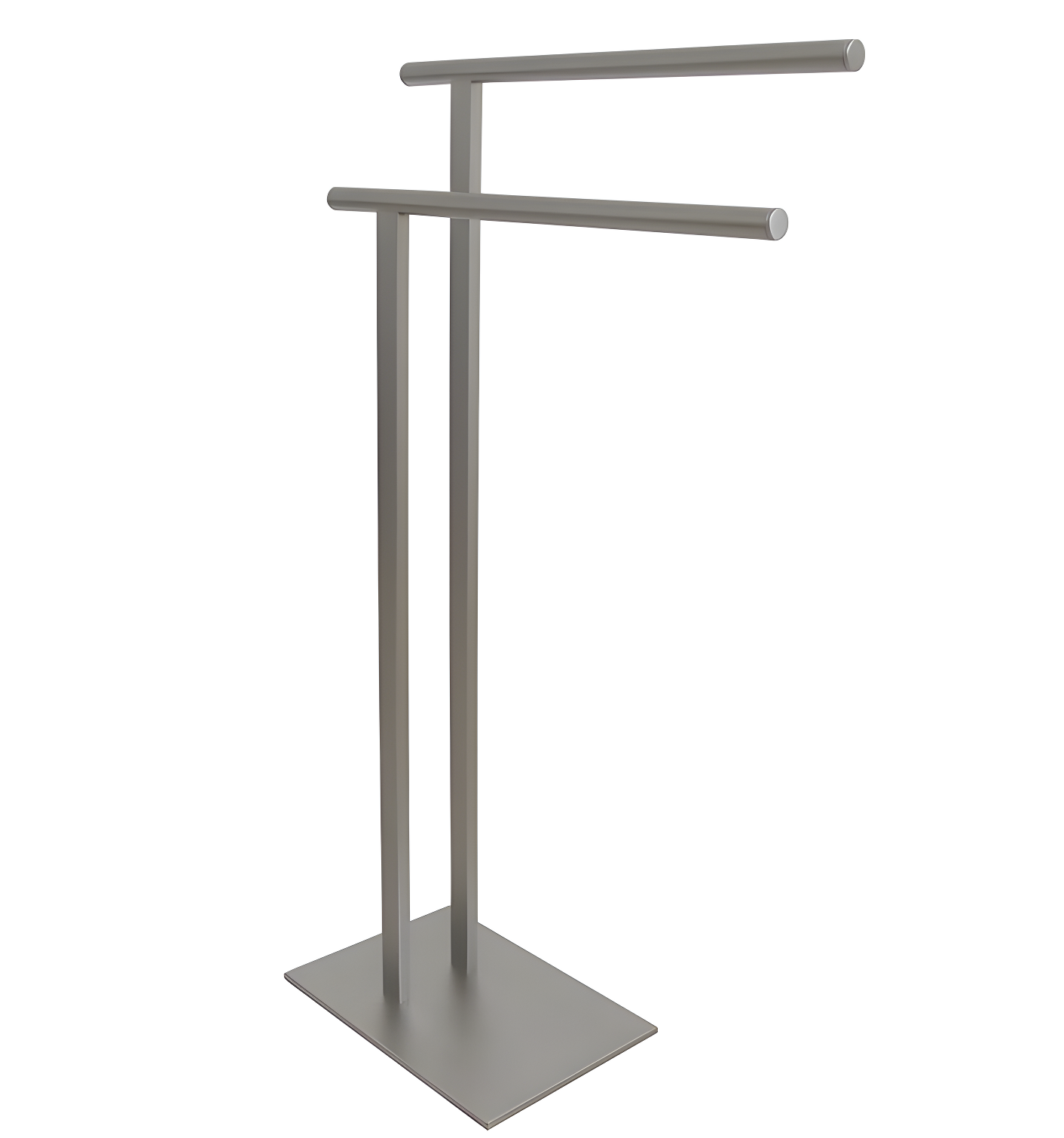 Brushed Nickel Double Freestanding Towel Stand