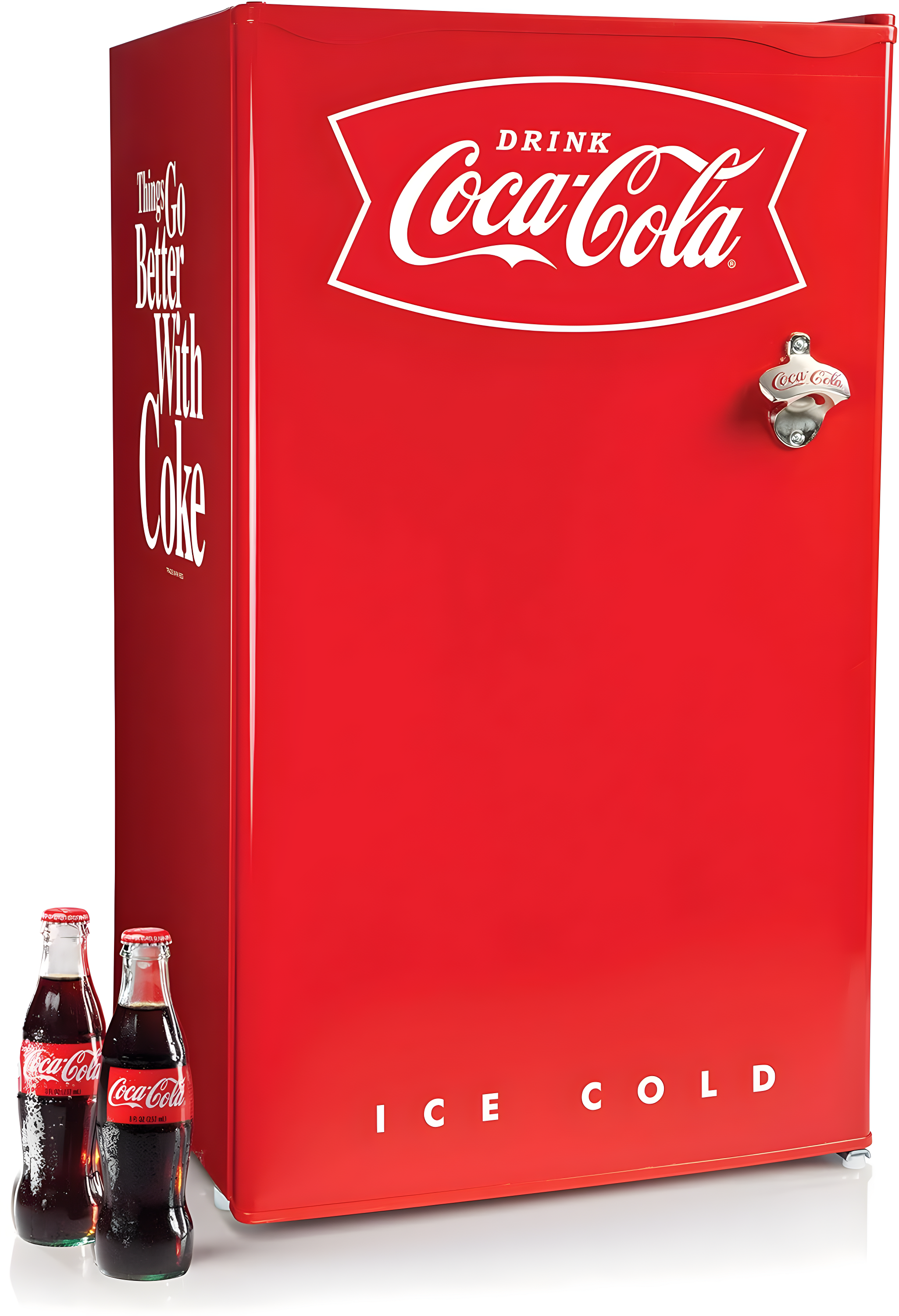 Compact Red Coca-Cola Refrigerator with Freezer