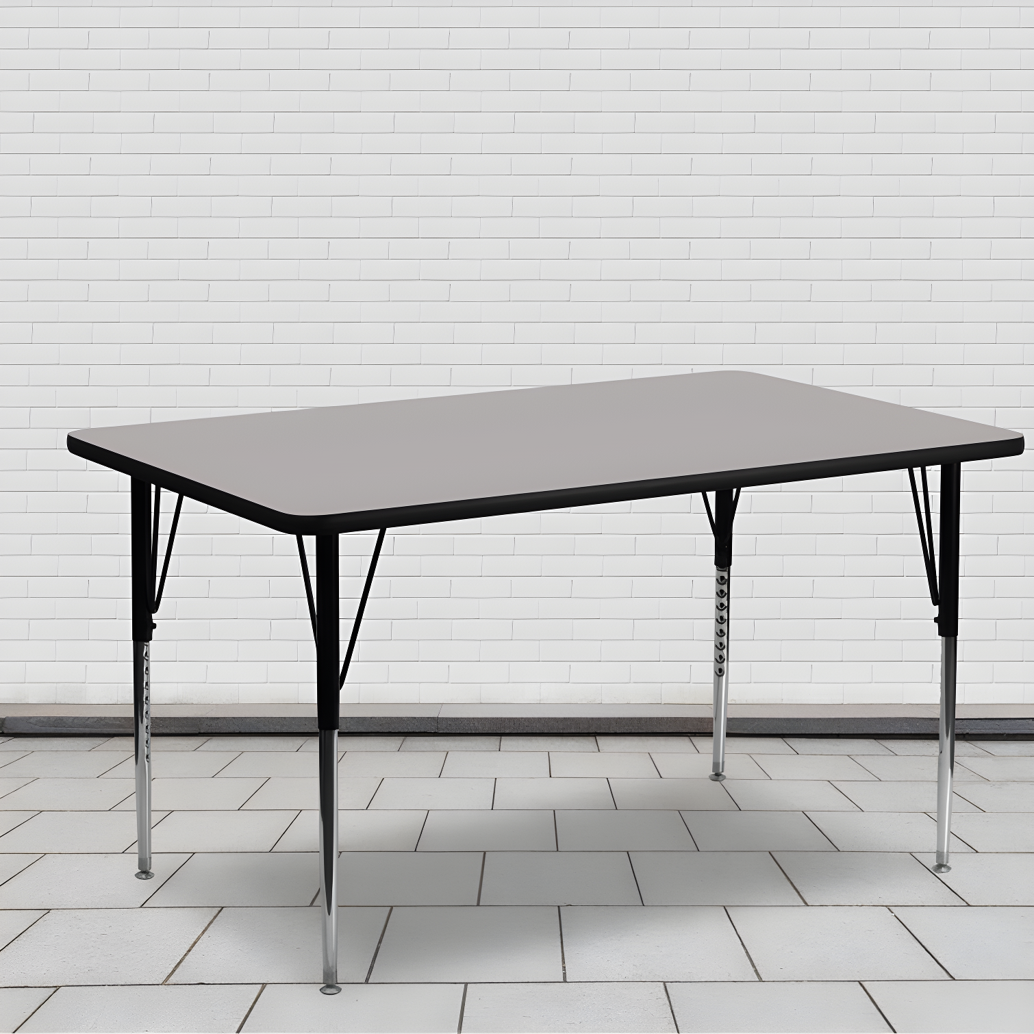 Gray Rectangular Adjustable Laminate Activity Table