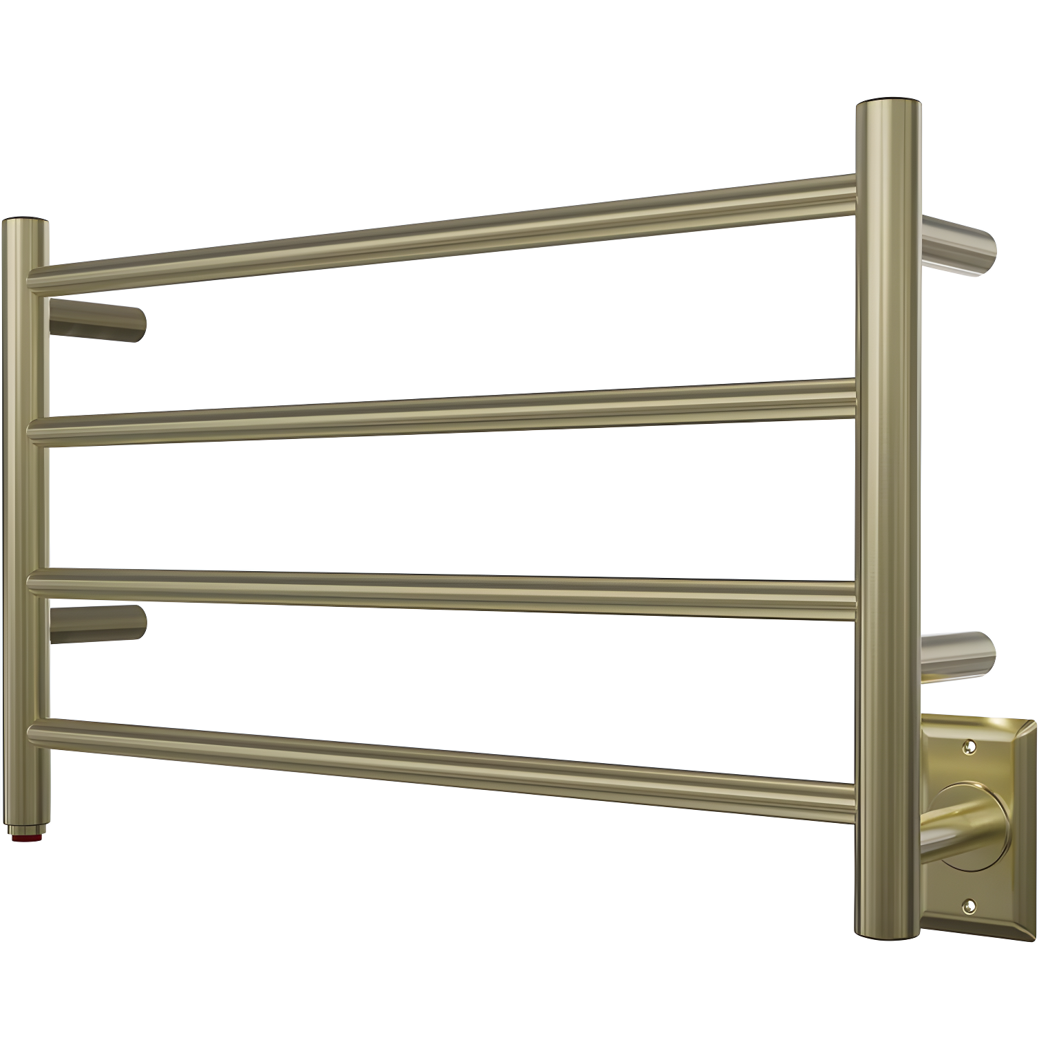 Brushed Brass 4-Bar Wall-Mounted Towel Warmer