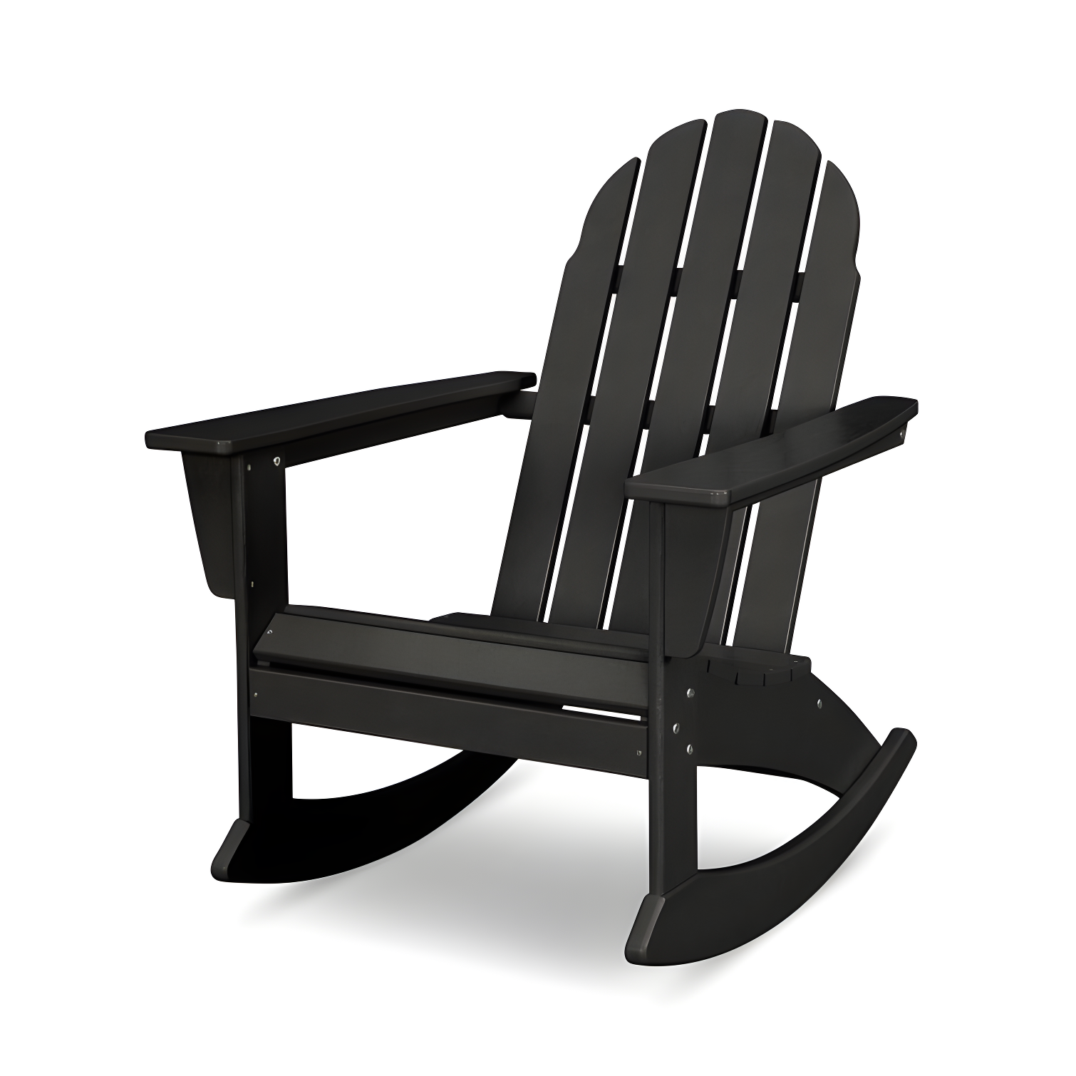 Black Polywood Vineyard Adirondack Rocking Chair