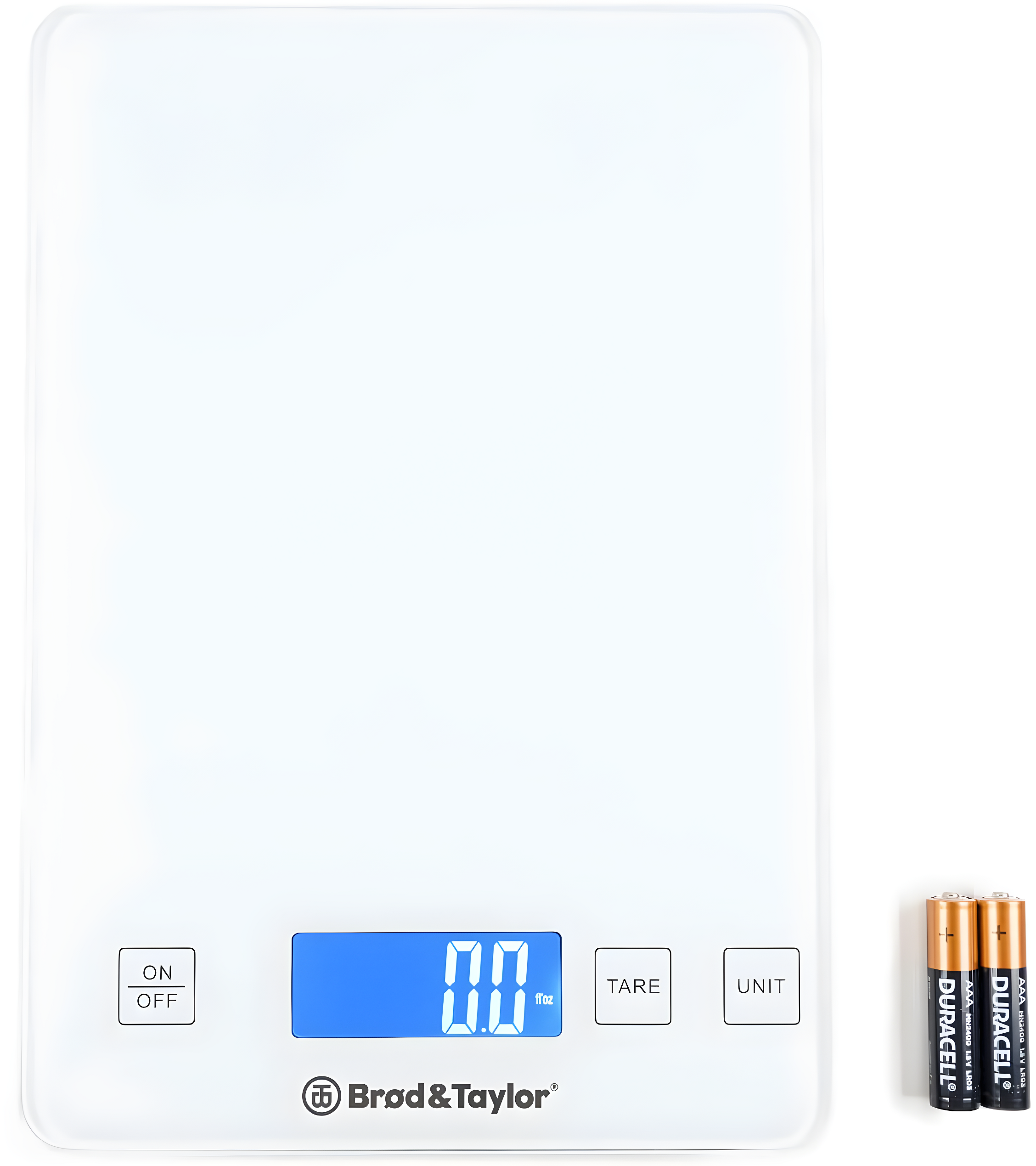 White Digital Kitchen Scale with Tempered Glass and LCD Screen