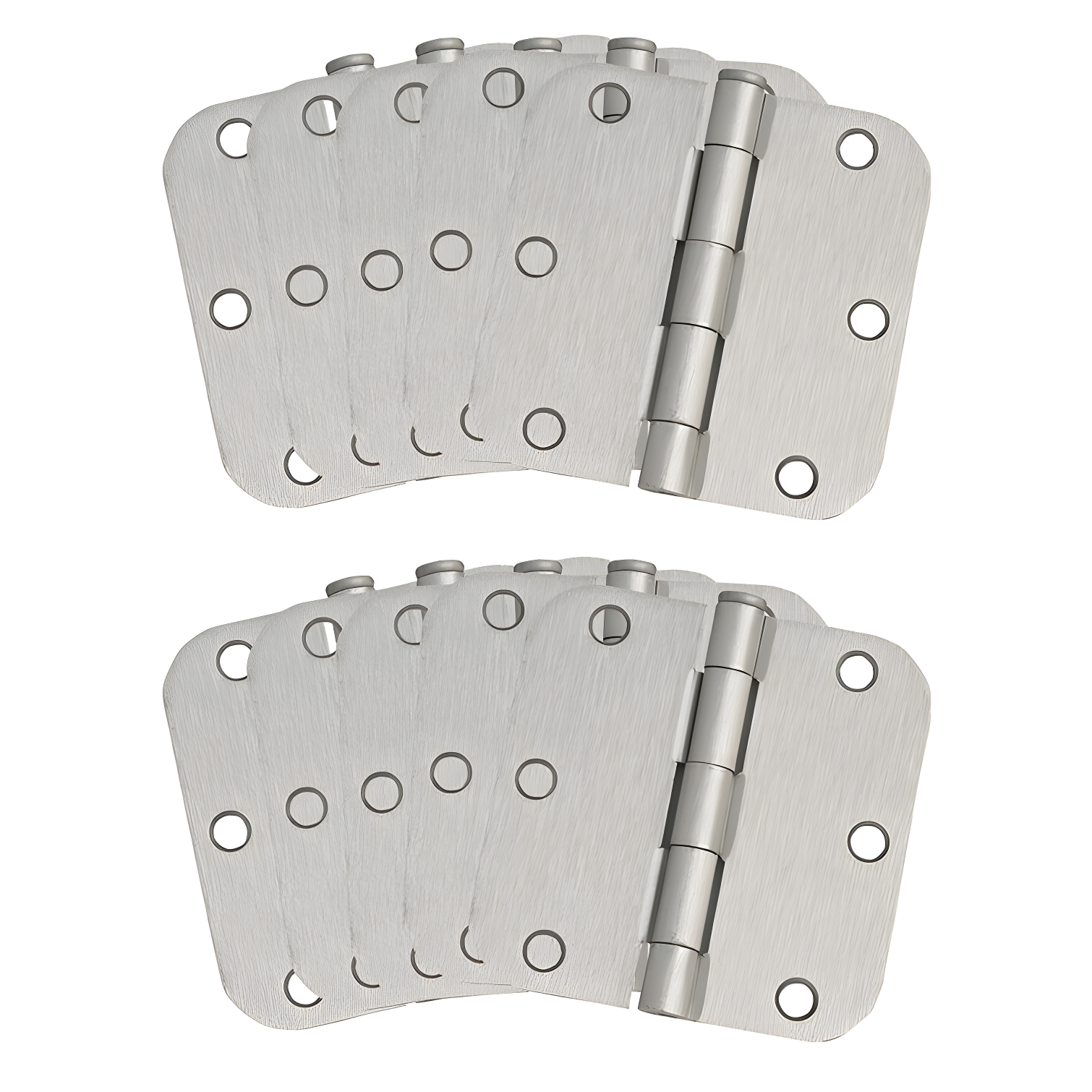 Satin Nickel 3.5" x 3.5" Steel Door Hinges 10-Pack