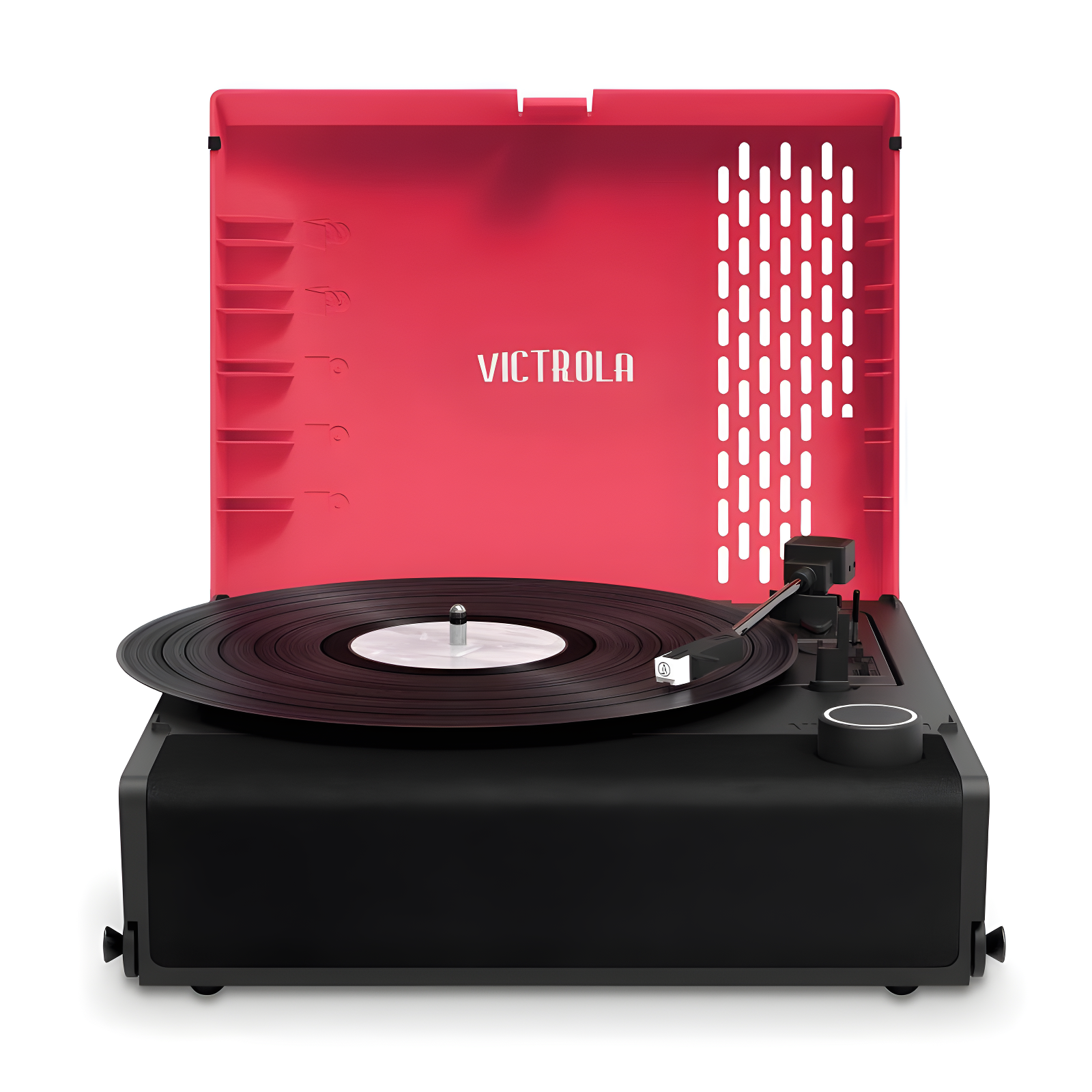 Victrola Pink Portable Bluetooth Record Player with Built-In Speakers