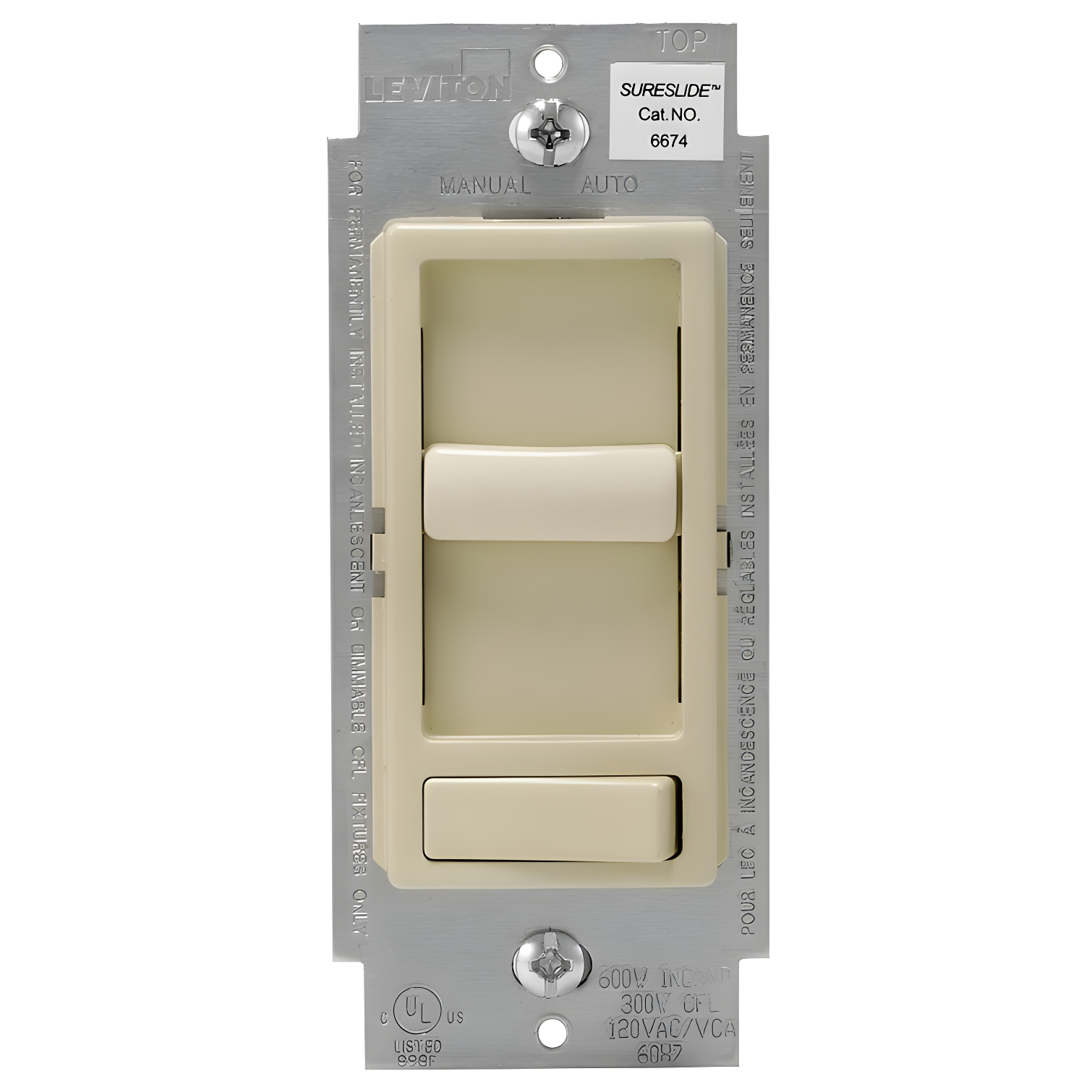 Ivory 600W Preset Slide Dimmer Switch