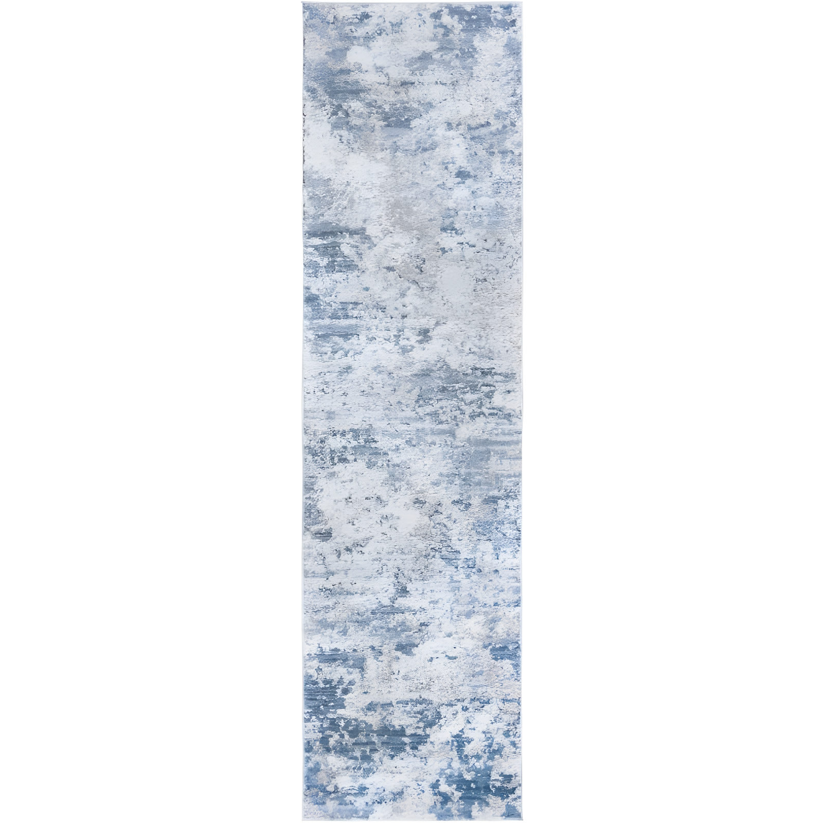 Amelia Abstract Grey/Blue Synthetic Area Rug - 26" x 18"