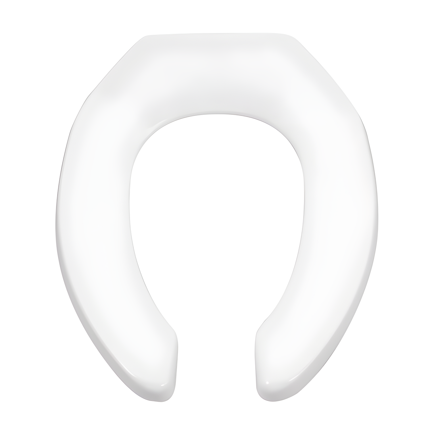 White Elongated Open Front Heavy-Duty Toilet Seat