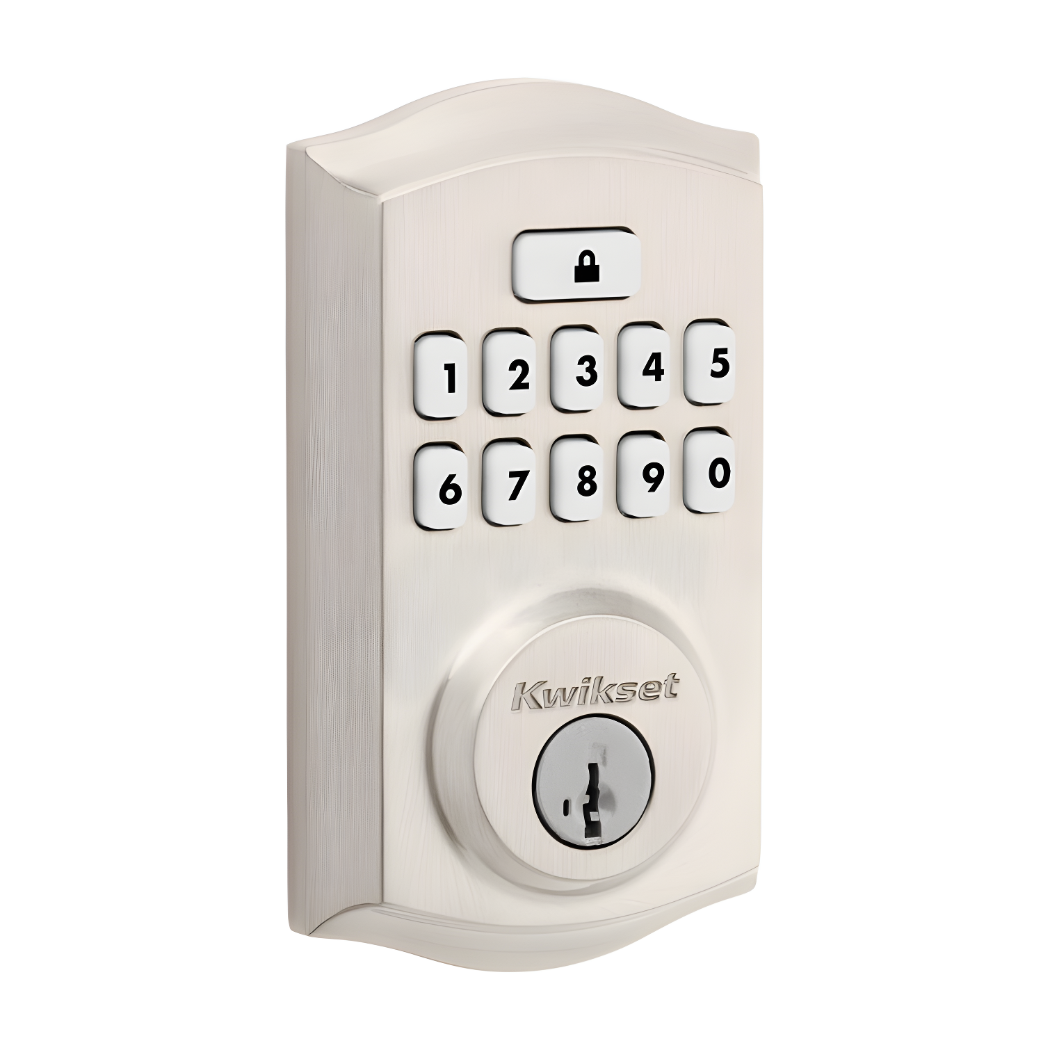 Satin Nickel Electronic Keypad Deadbolt with SmartKey