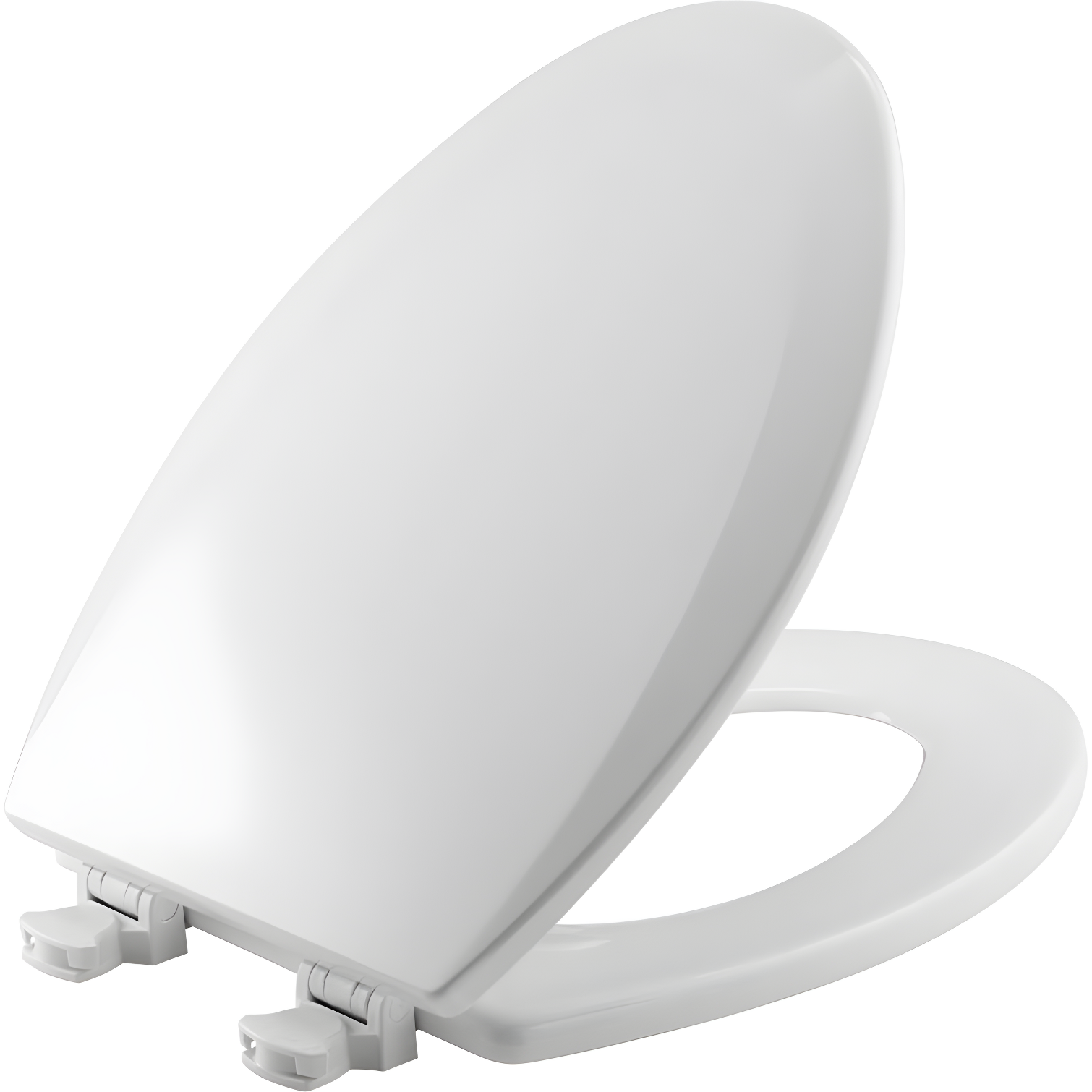 Cotton White Elongated Molded Wood Toilet Seat