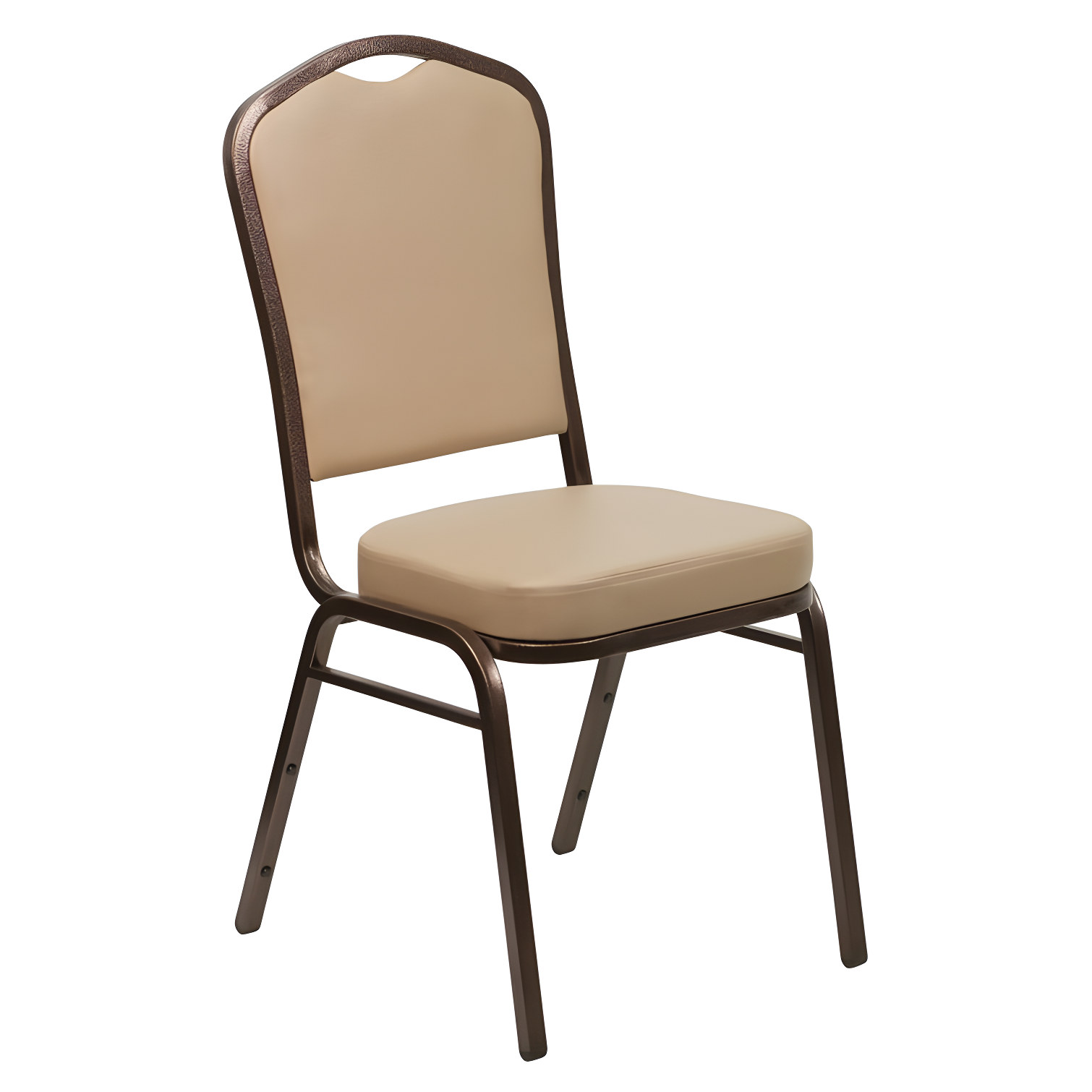 Elegant Tan Vinyl and Copper Vein Steel Stacking Banquet Chair