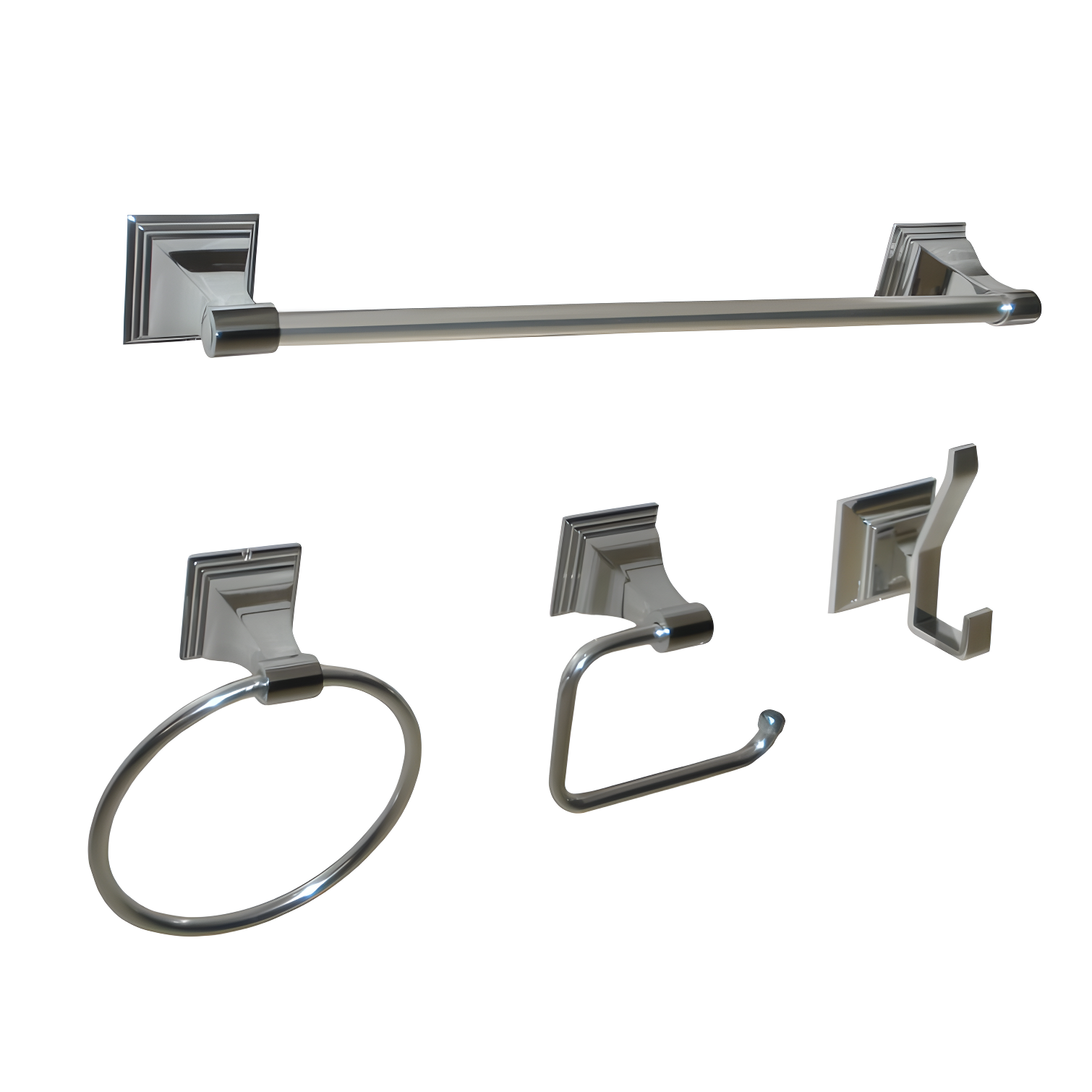 Leonard Chrome 4-Piece Bathroom Hardware Set