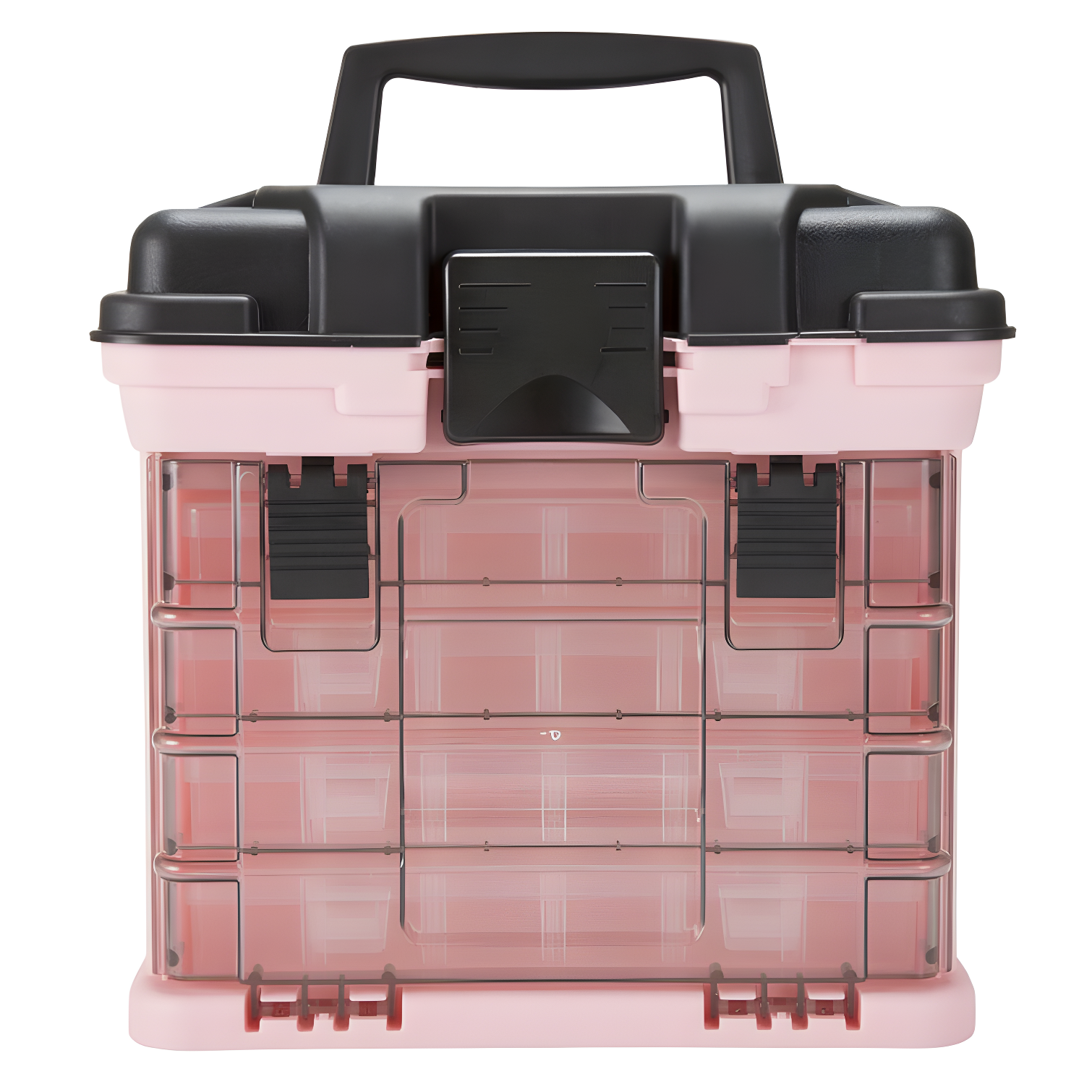 Stalwart Compact Pink Tool Box with 4 Removable Organizers