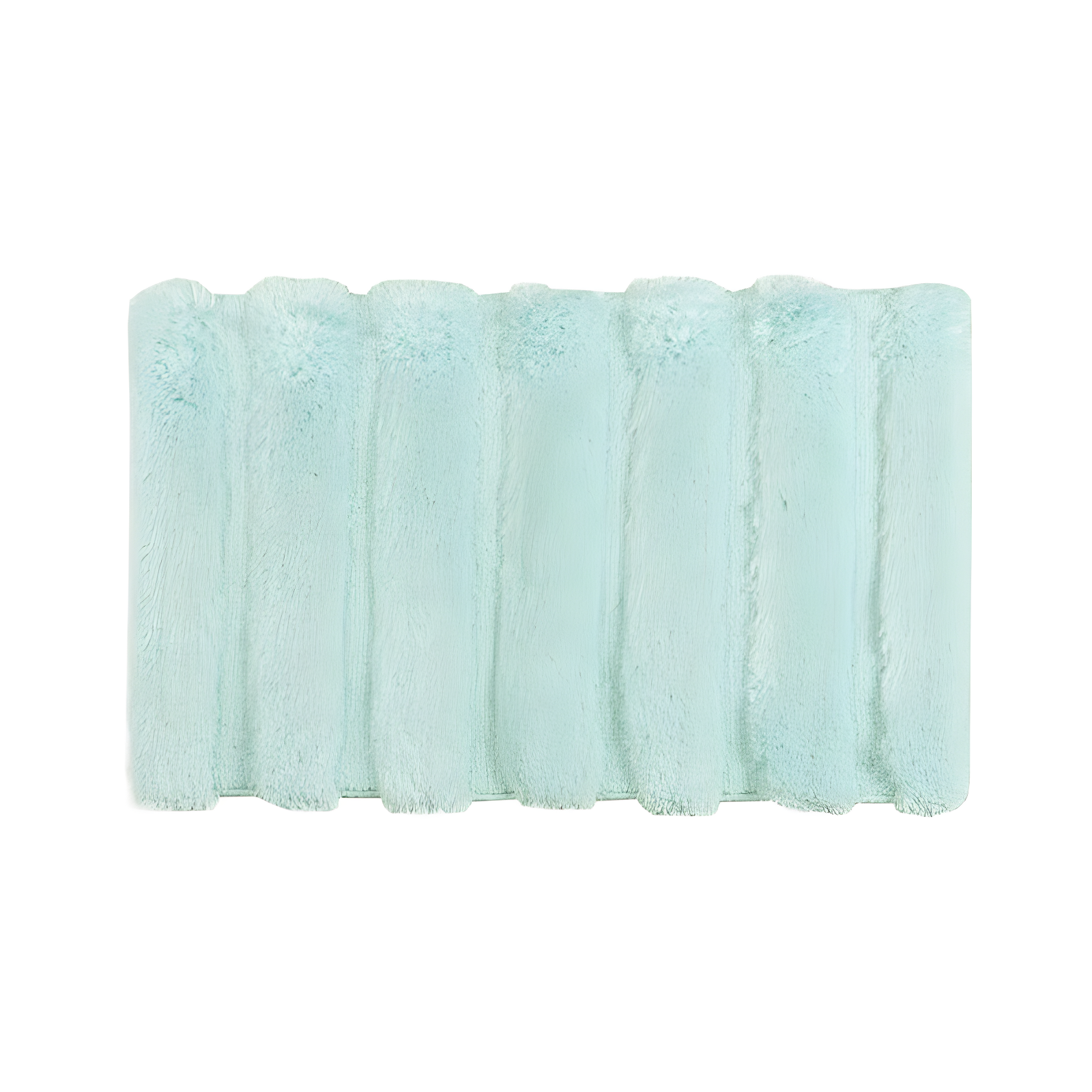 Seafoam Elegance 21x34" High-Low Stripe Tufted Bath Rug