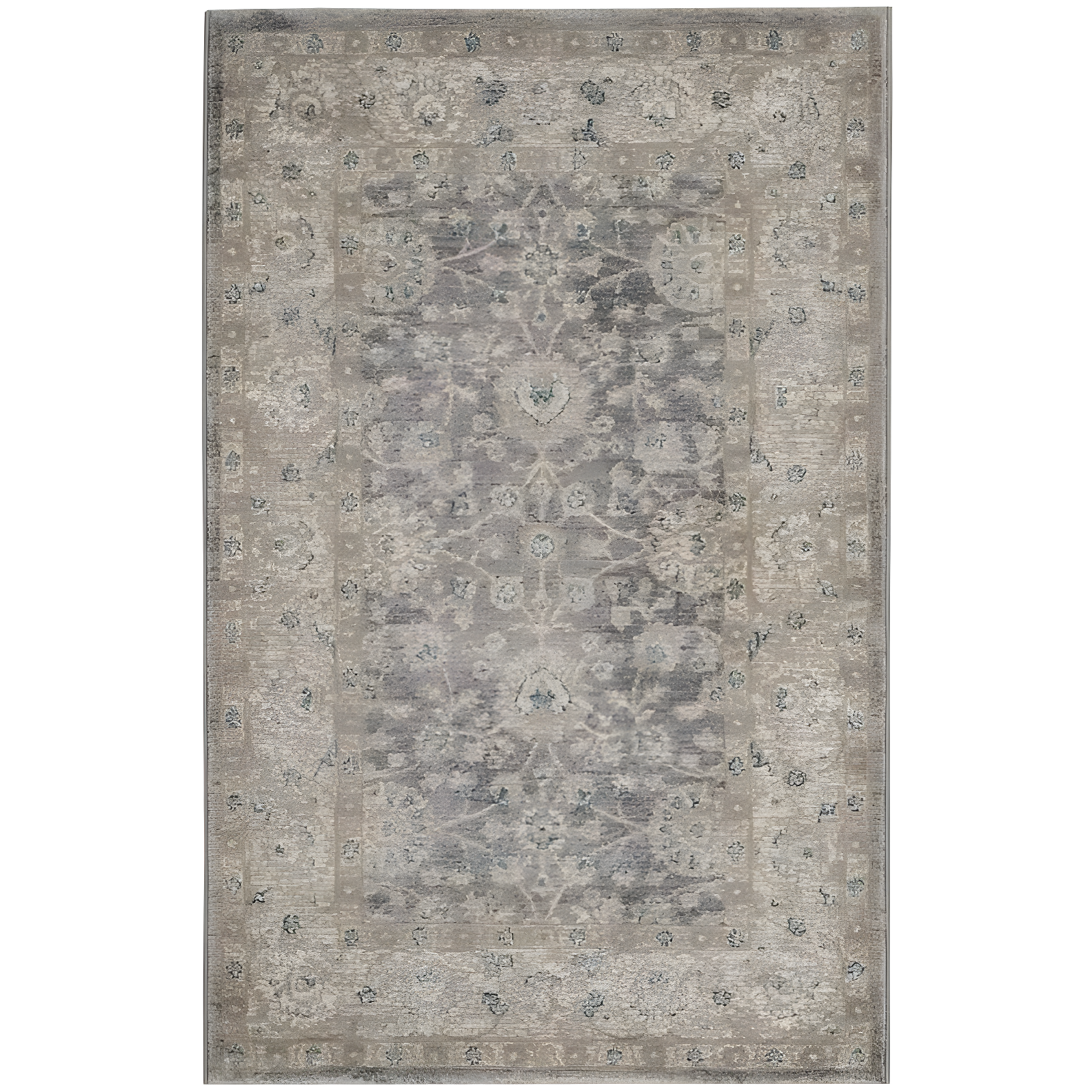 Hand-Knotted Elegance Round Synthetic Rug in Light Grey - Easy Care 30"